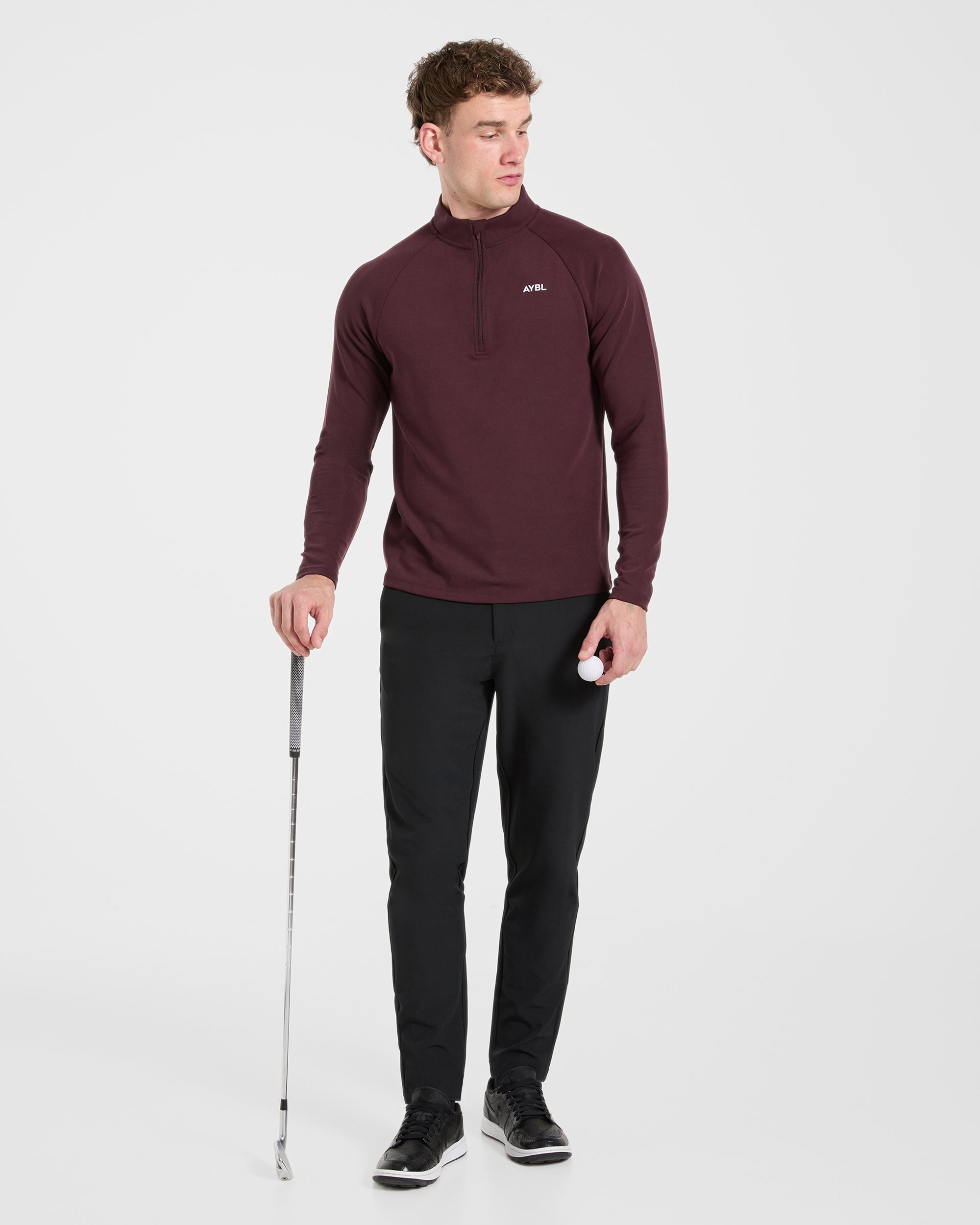 Precision Hybrid 1/4 Zip Pullover - Burgundy