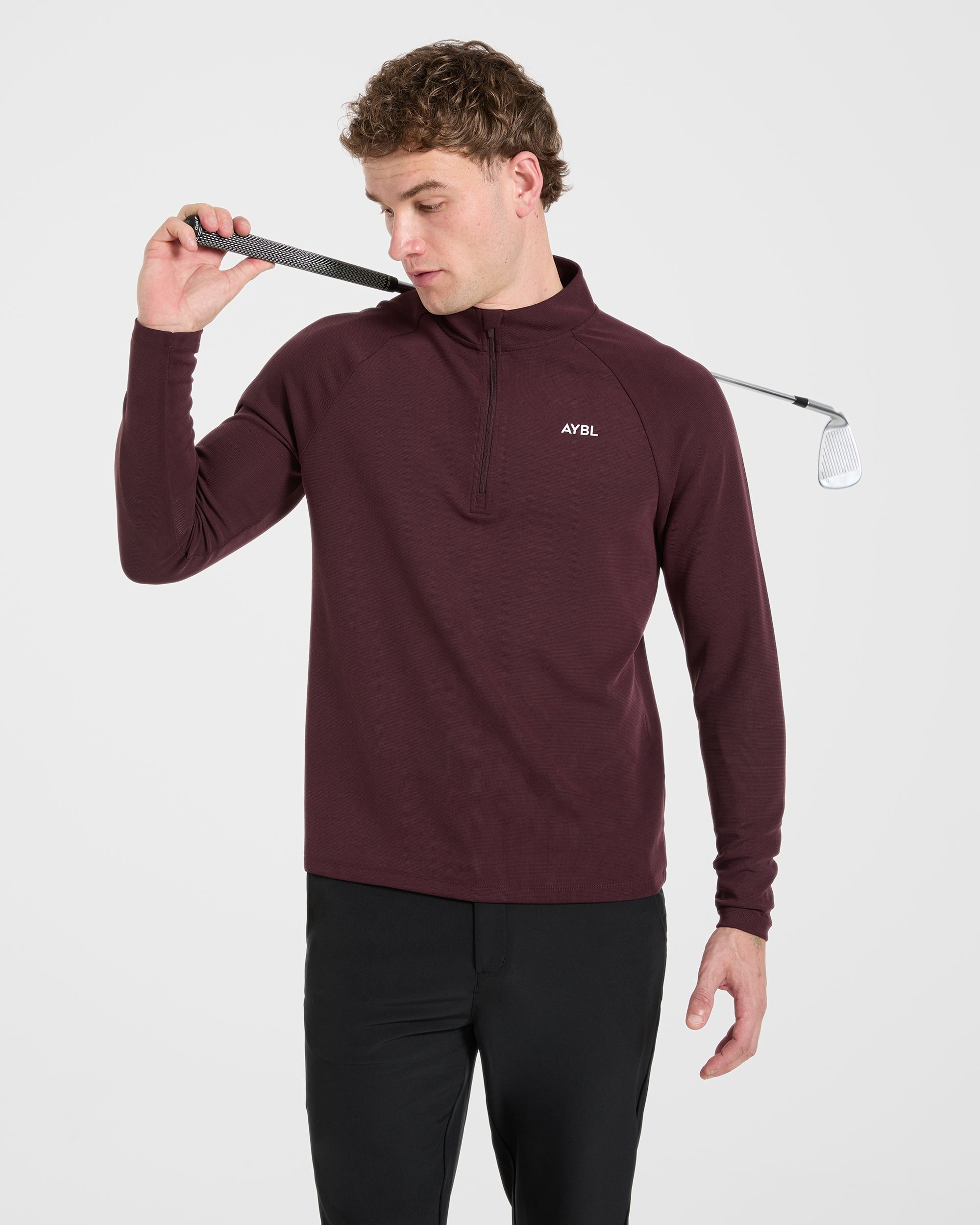 Precision Hybrid 1/4 Zip Pullover - Burgundy