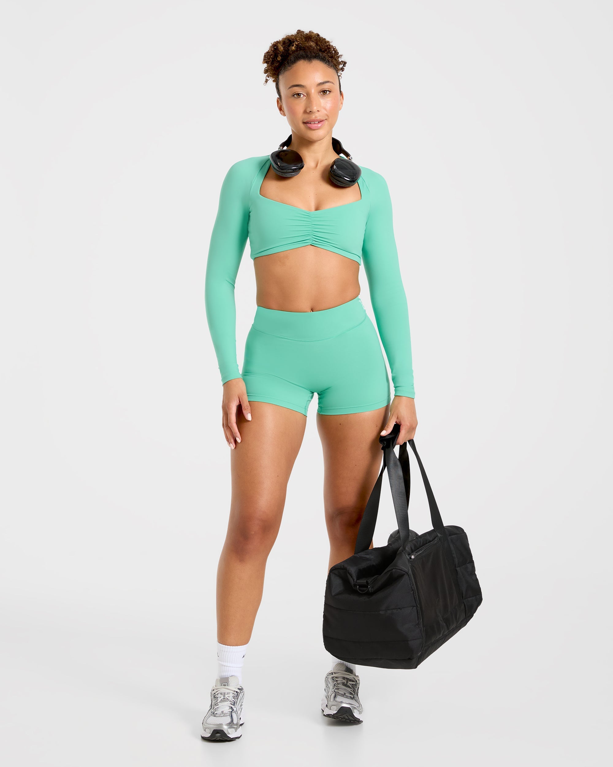 Physique Long Sleeve Crop Top - Summer Green