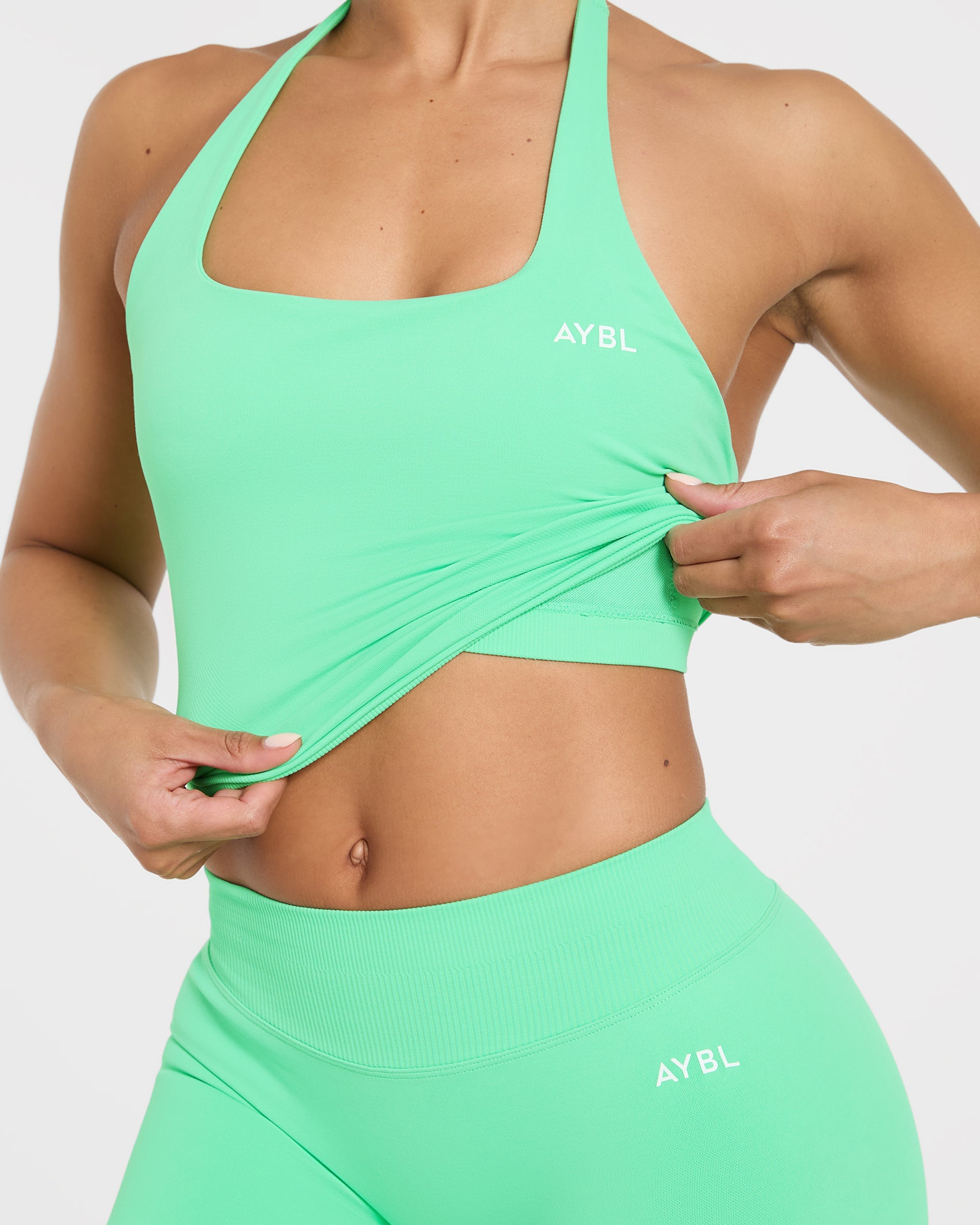 Enhance Seamless Halterneck Top - Mint Green