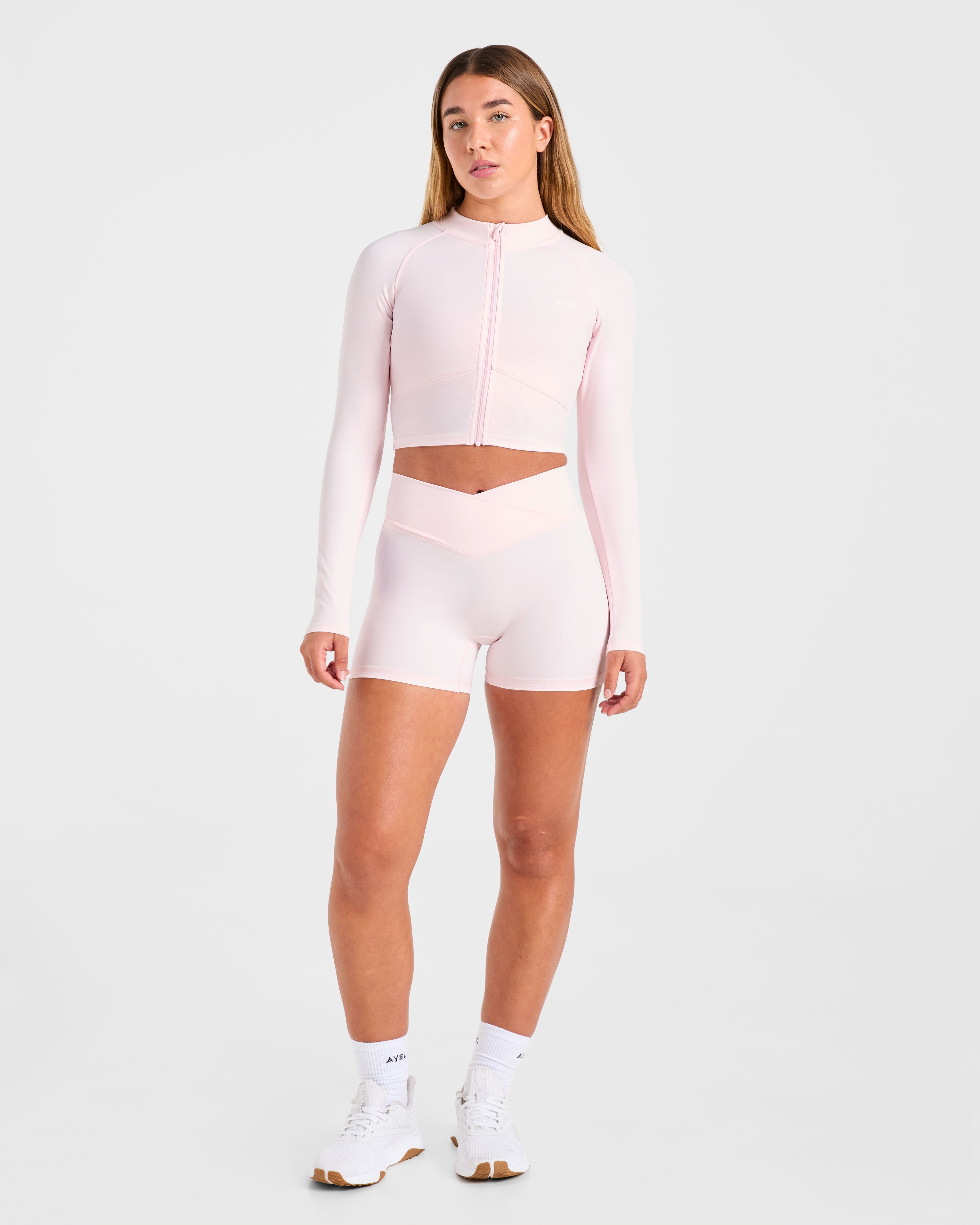 Sculpt Wrap Zip Up Jacket - Iced Pink
