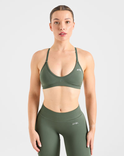 Adapt Seamless Strappy Sports Bra - Green