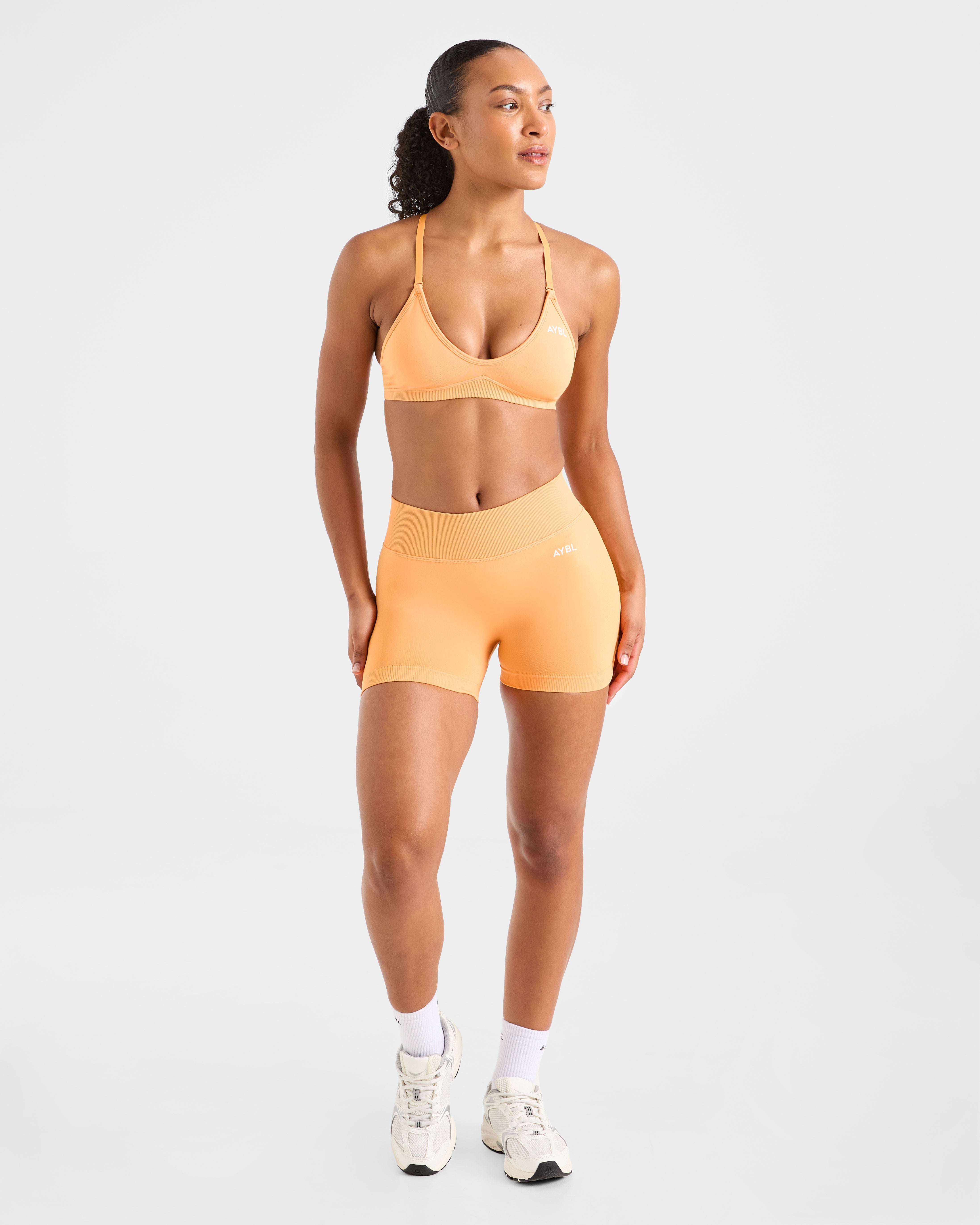 Adapt Seamless Strappy Sports Bra - Bright Orange