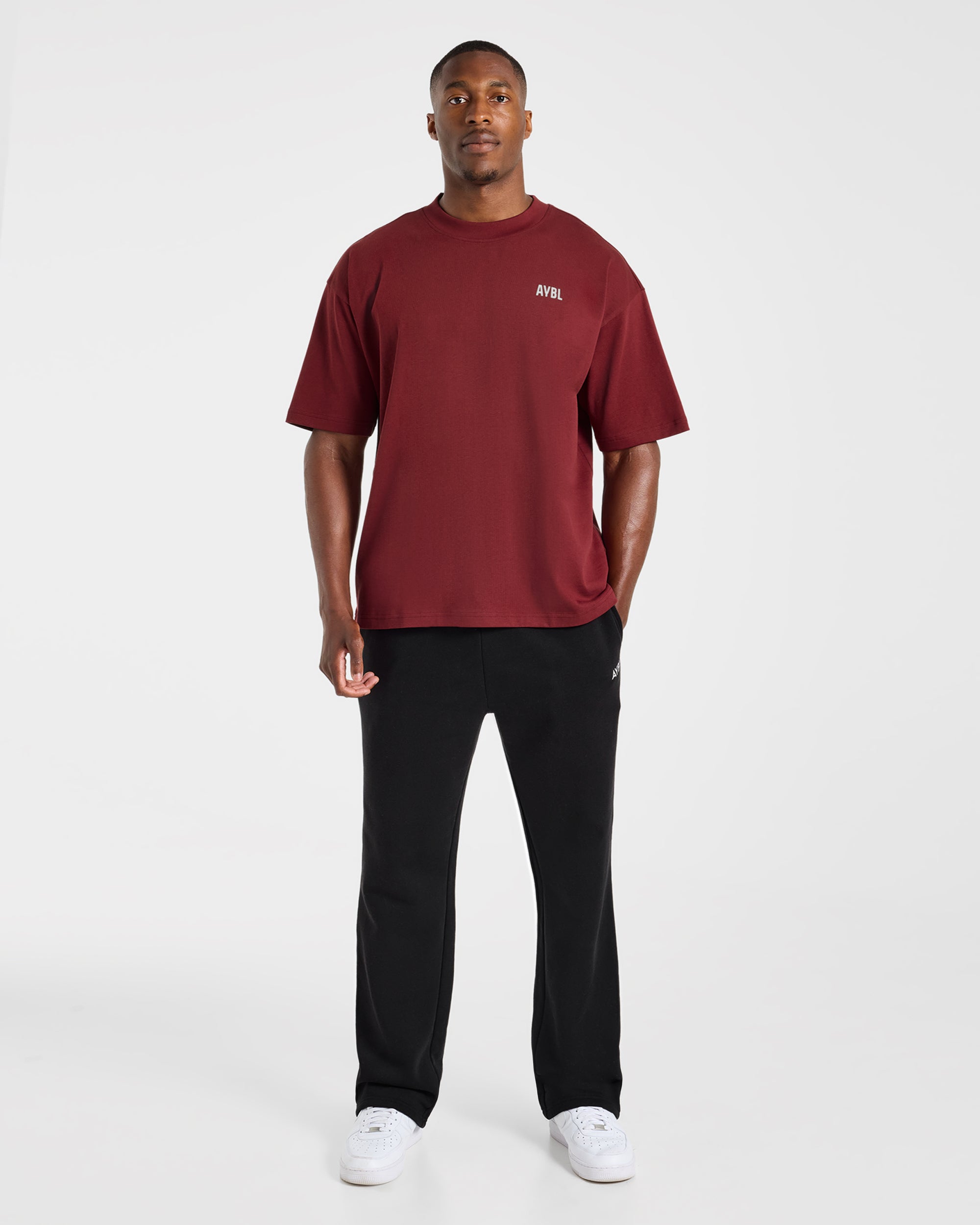 Script Collective Oversized T Shirt - Dark Burgundy
