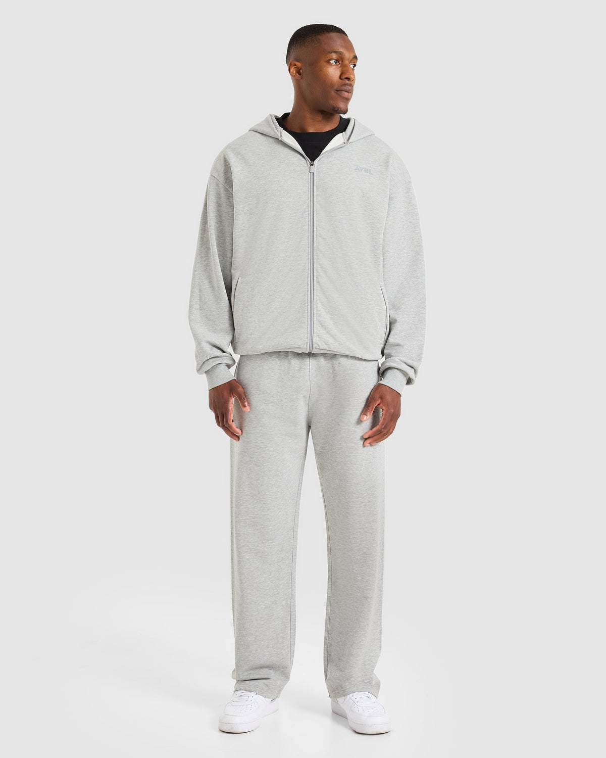 Craft Oversized Zip Up Hoodie - Mid Marl Grey