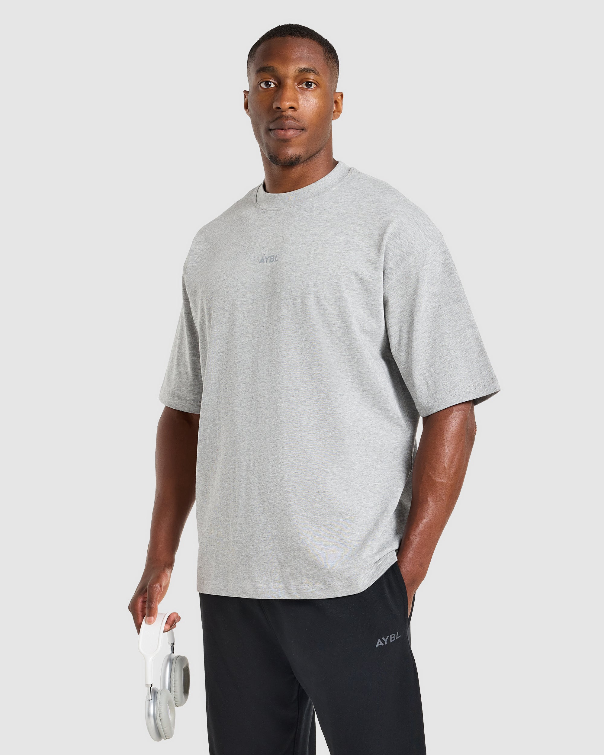 Craft Oversized T Shirt - Mid Marl Grey