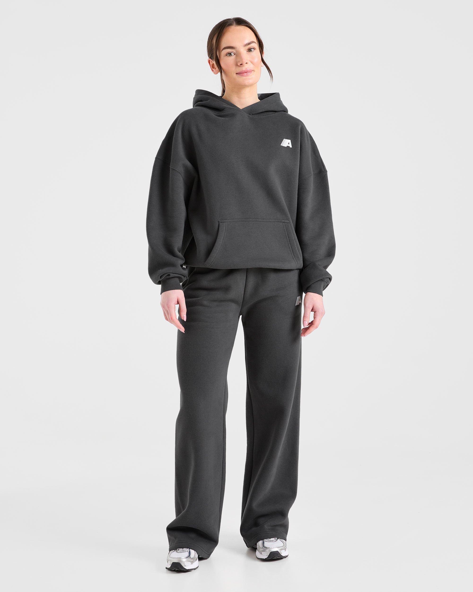 Image 4 from Retro Athletics Oversized Hoodie - Charcoal