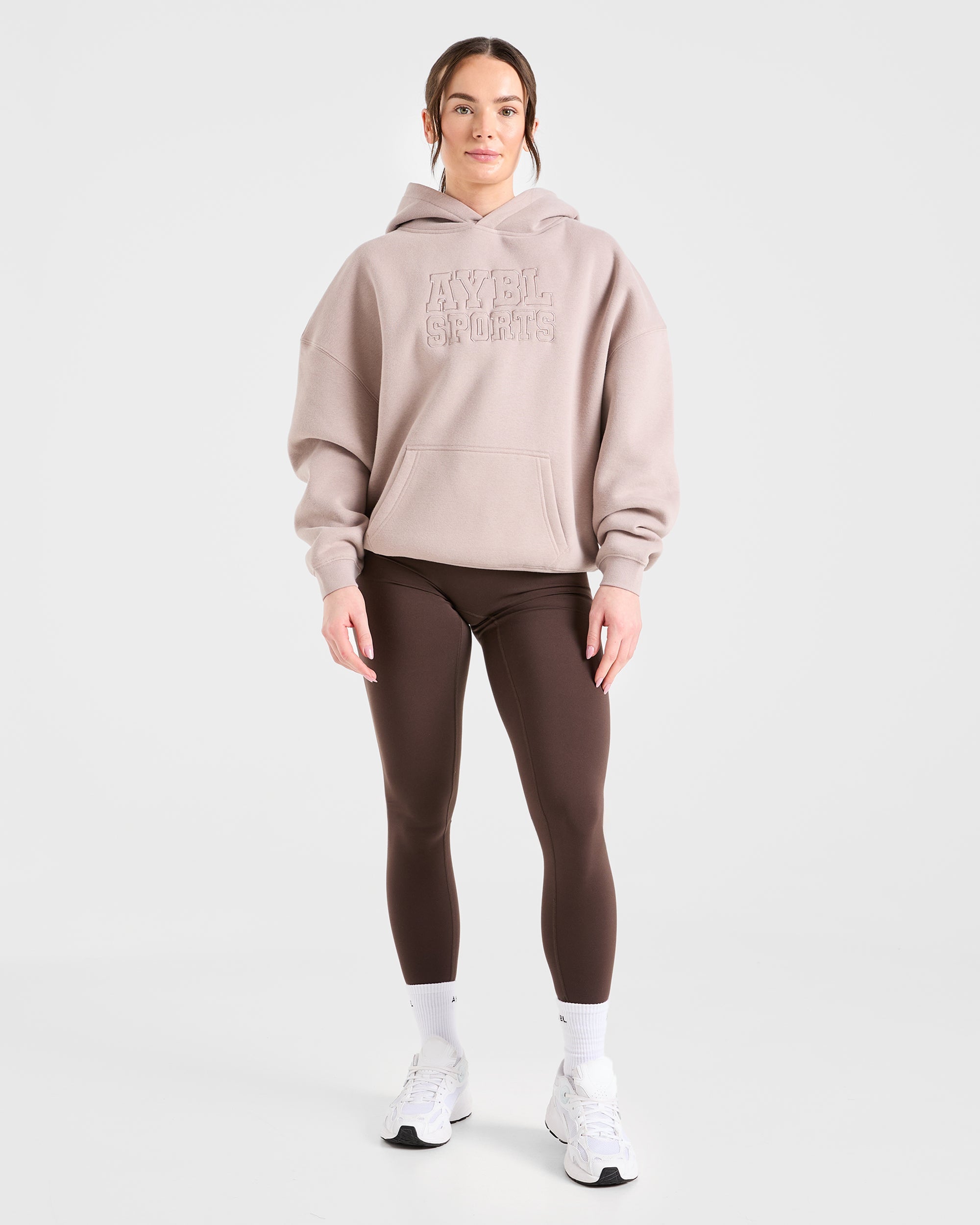Sport Outline Oversized Hoodie - Pebble Grey