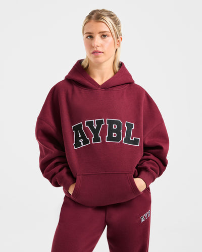Varsity 2.0 Oversized Hoodie - Red Wine