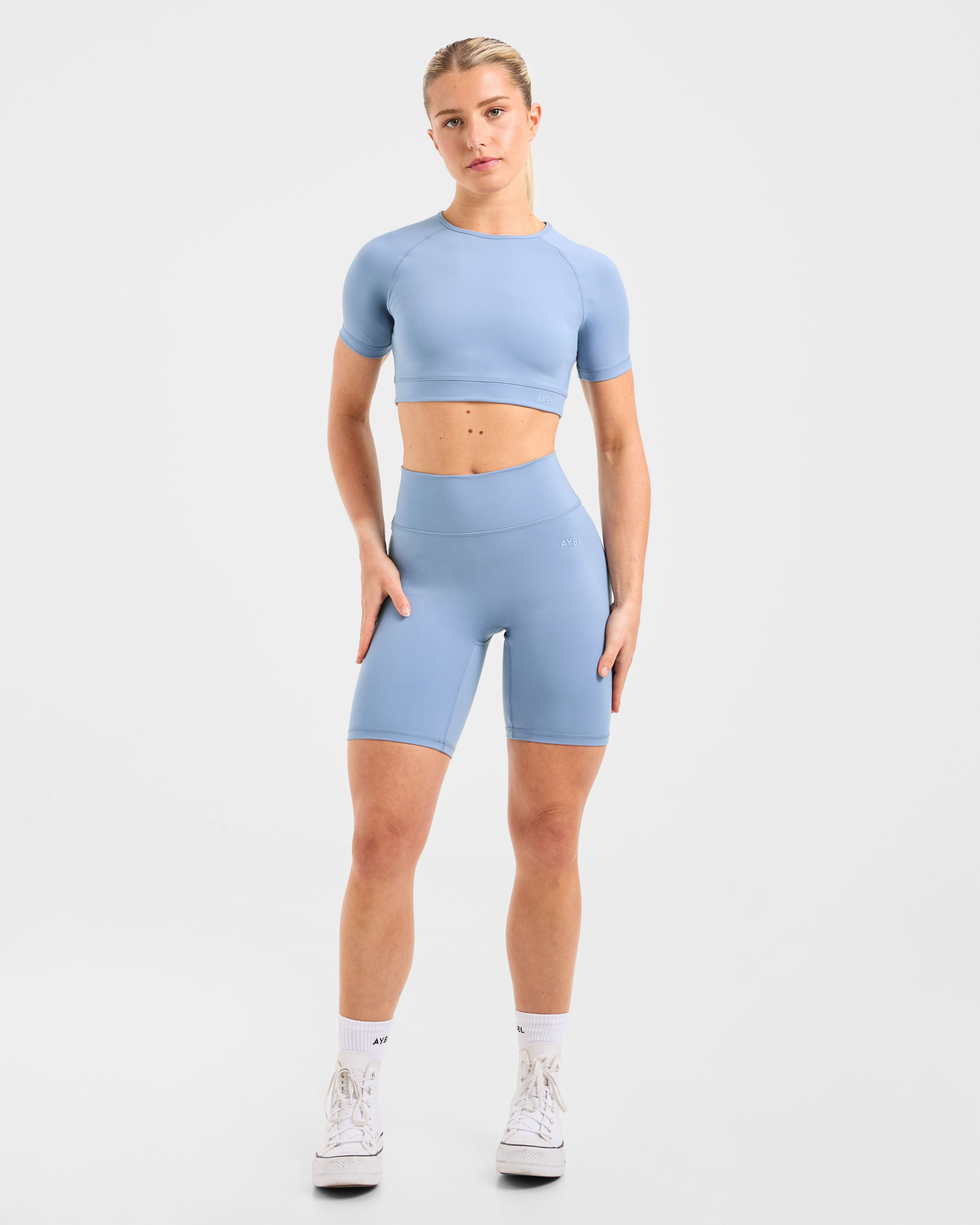 Staple Crop Top - Slate Blue