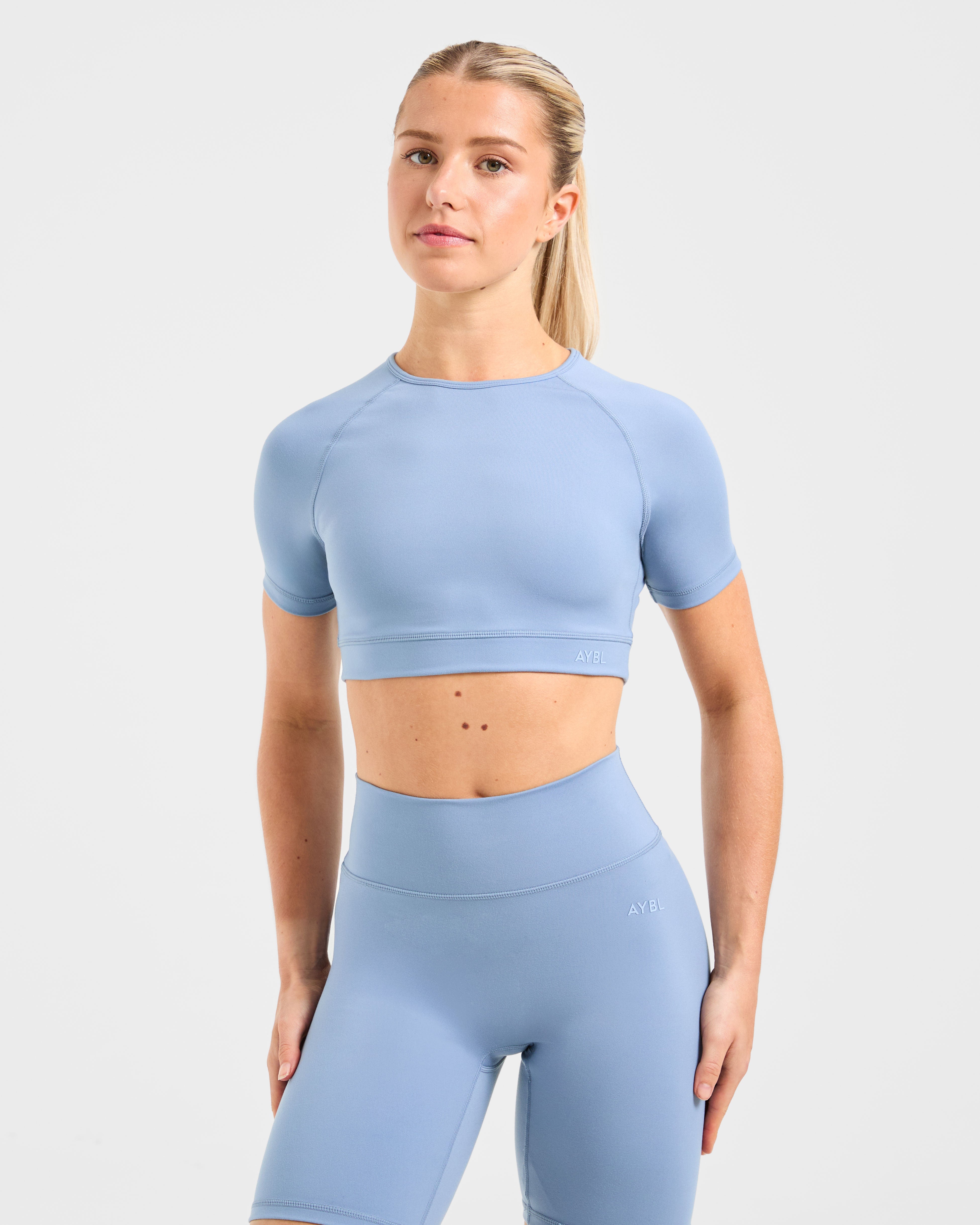 Staple Crop Top - Slate Blue