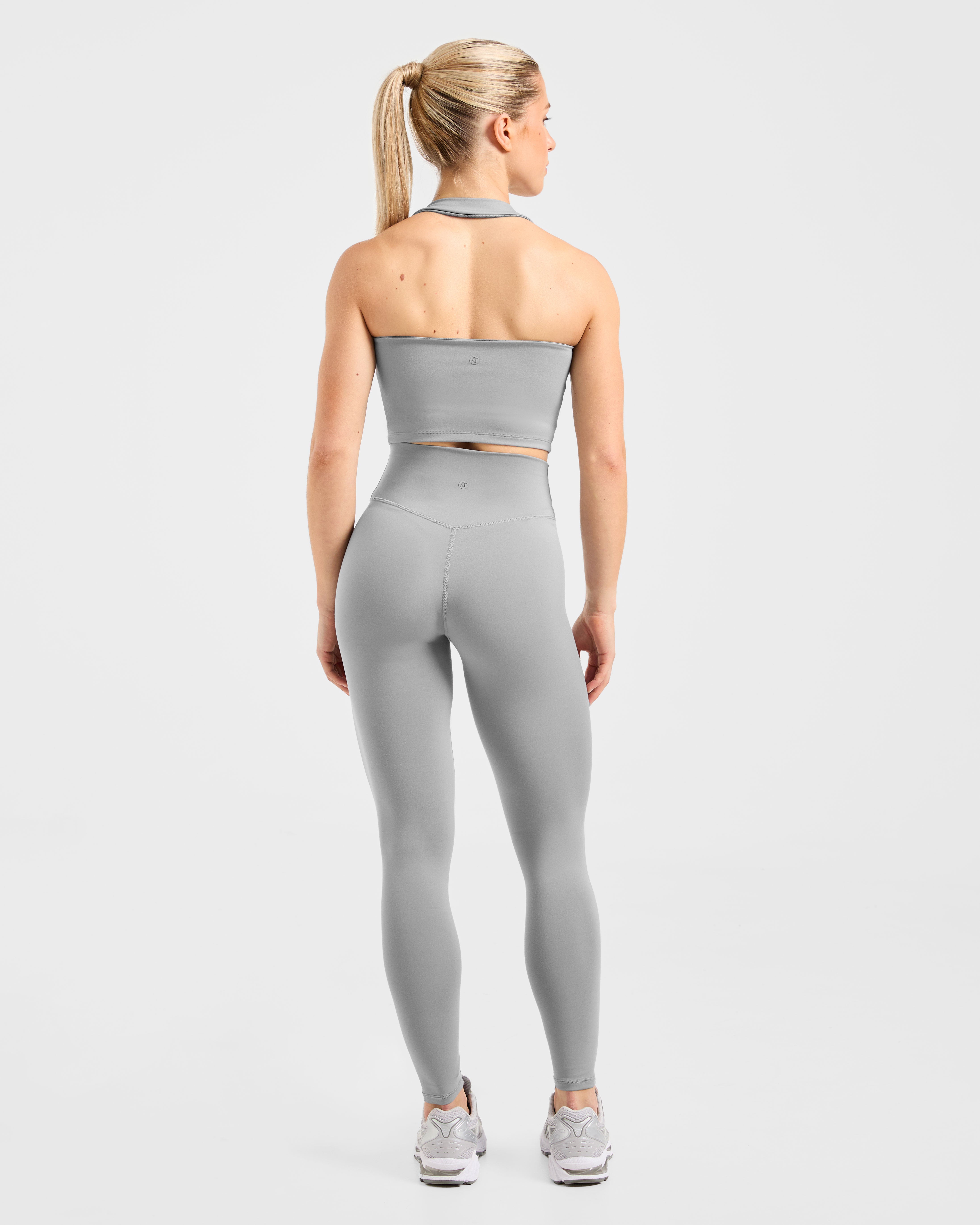 Staple Halterneck Crop Top - Grey