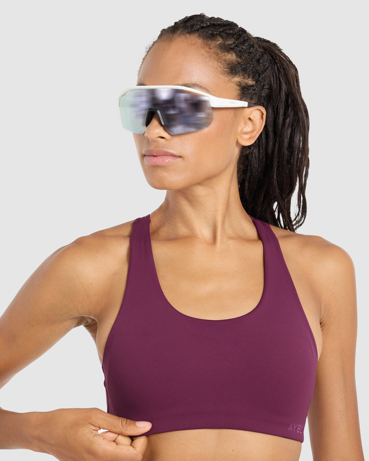 Run Cross Back Sports Bra - Plum