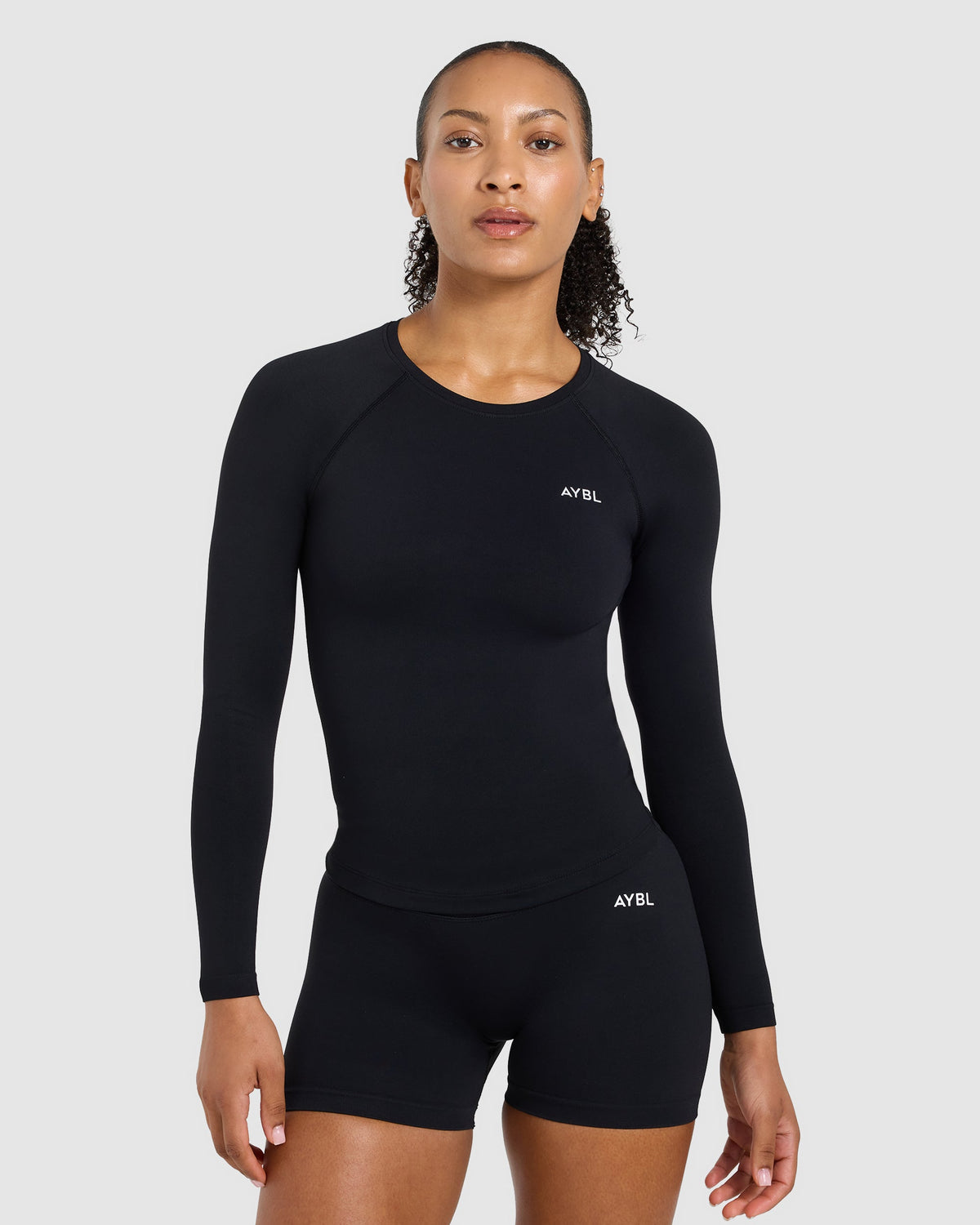 Enhance Seamless Long Sleeve Top - Black