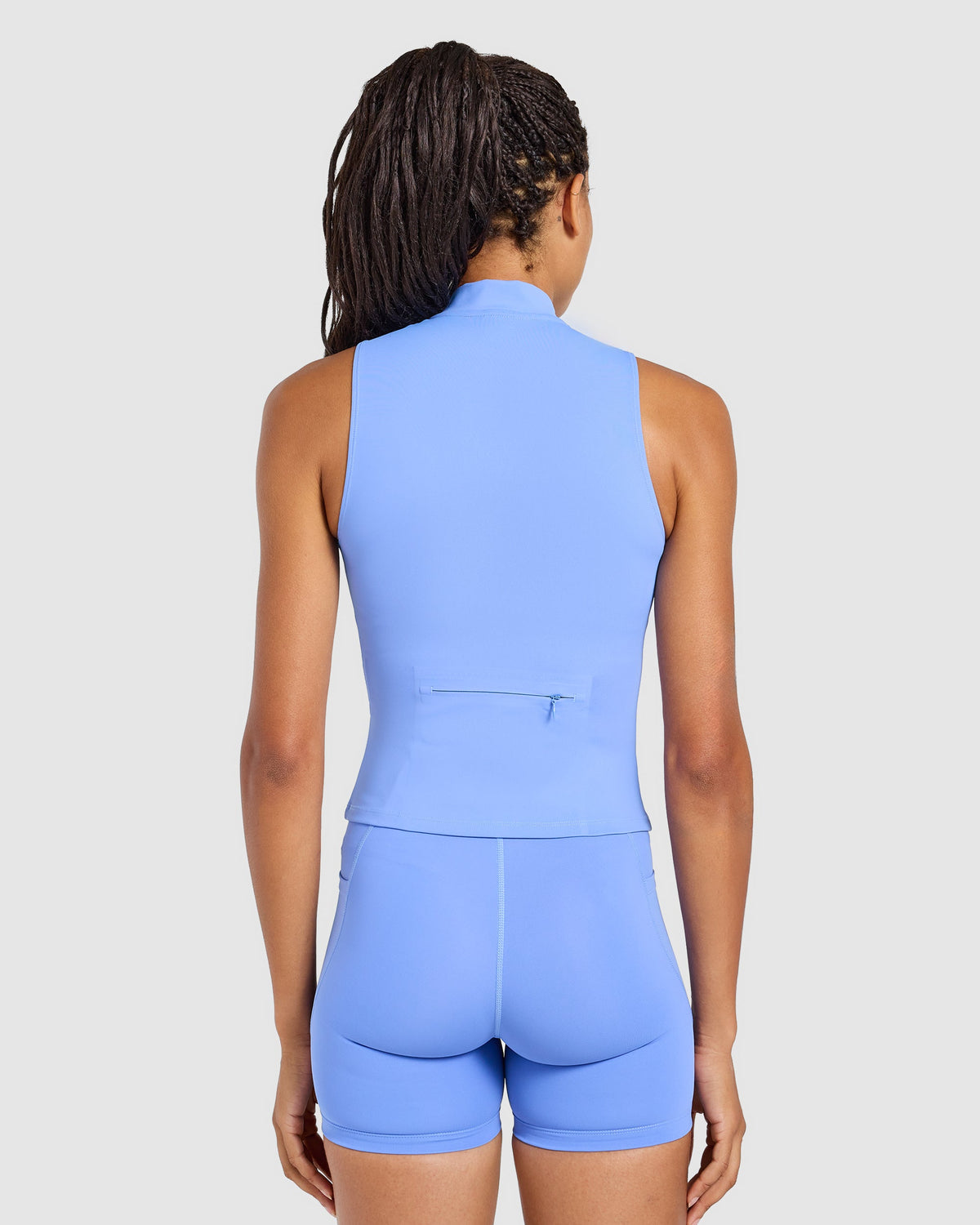 Run Sleeveless Zip Up Jacket - Cornflower Blue
