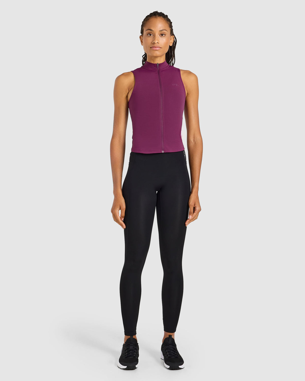 Run Sleeveless Zip Up Jacket - Plum