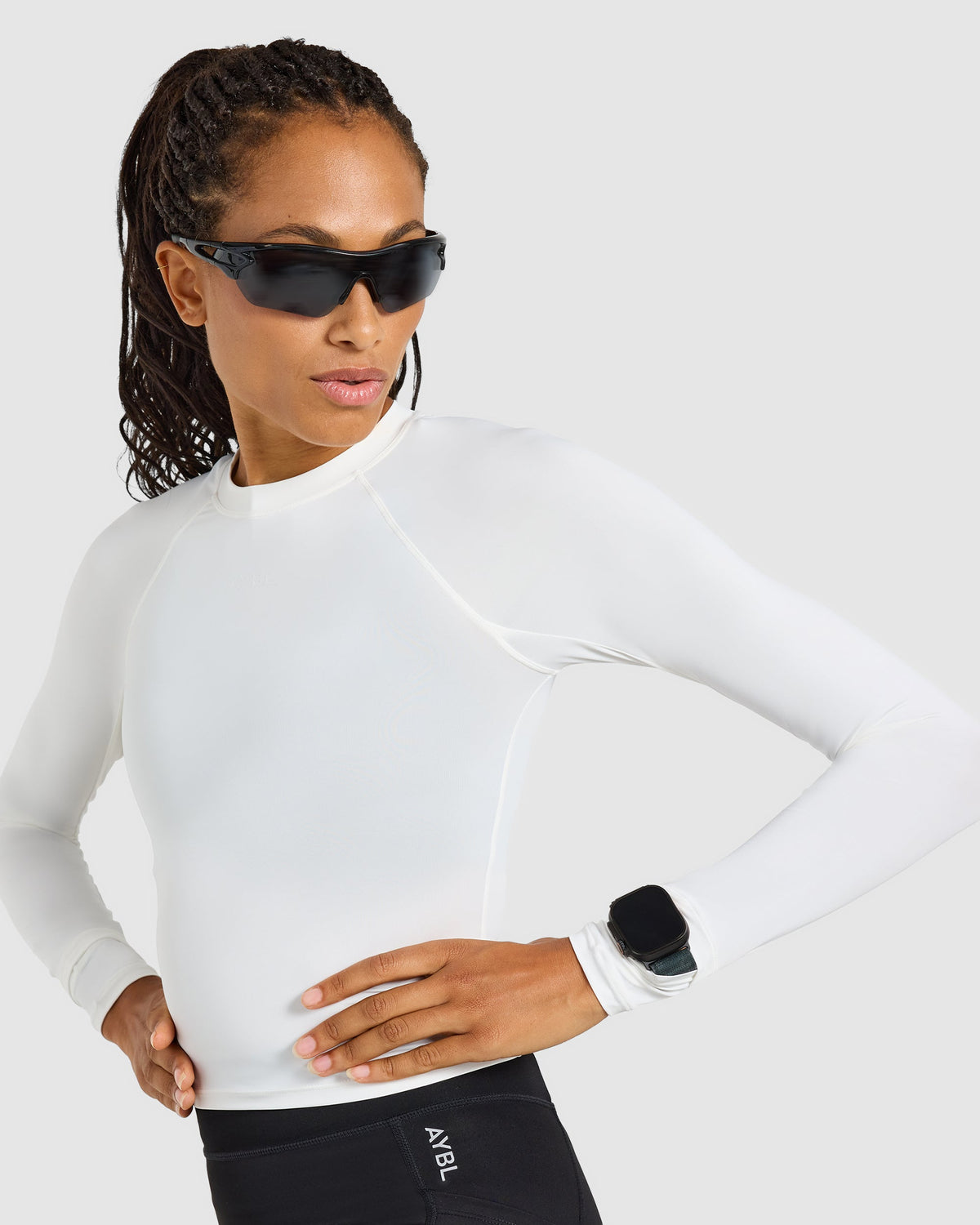 Run Long Sleeve Base Layer - White