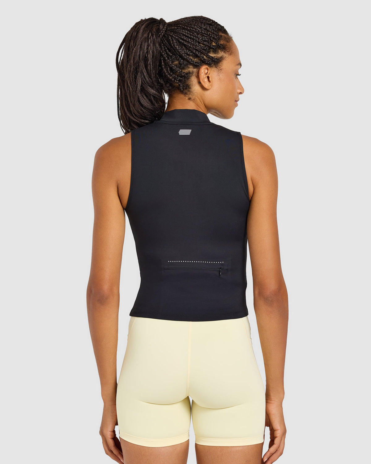 Run Sleeveless Zip Up Jacket - Black
