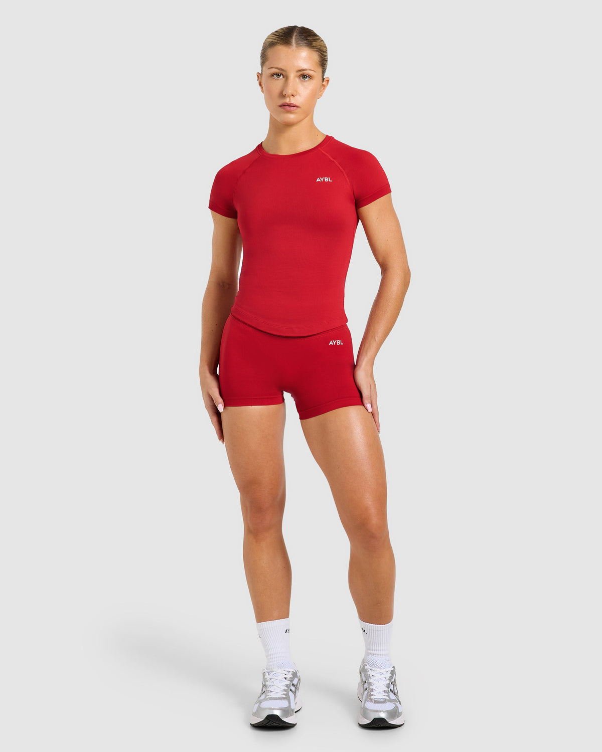 Enhance Seamless Short Sleeve Top - Red