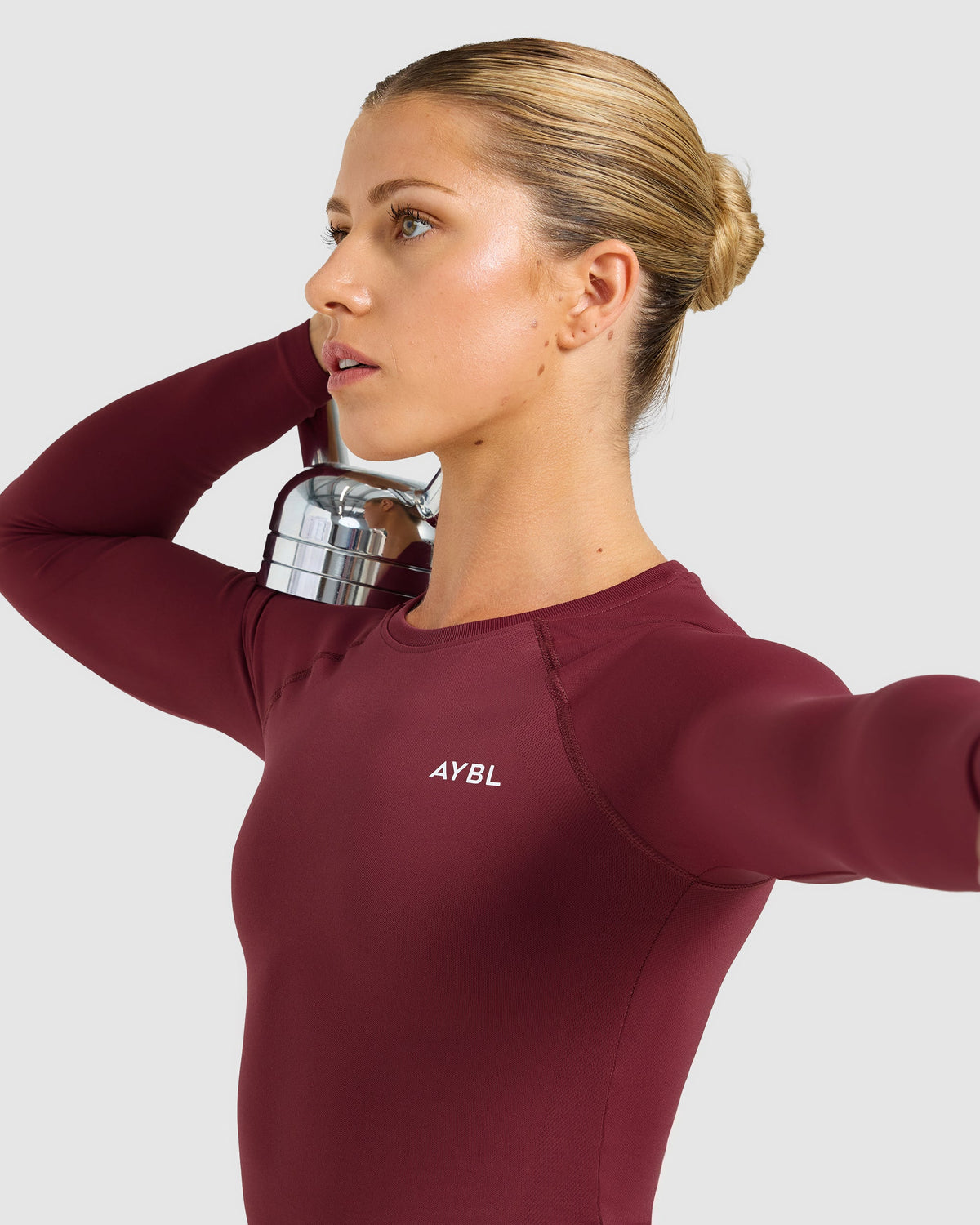 Enhance Seamless Long Sleeve Top - Mahogany Red