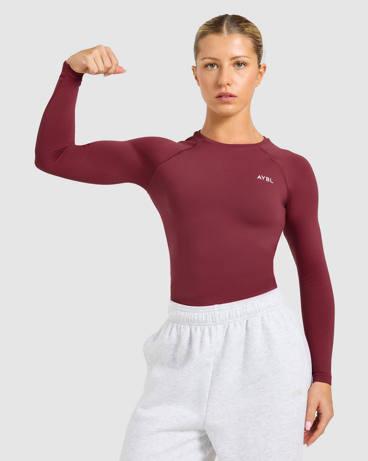 Enhance Seamless Long Sleeve Top - Mahogany Red