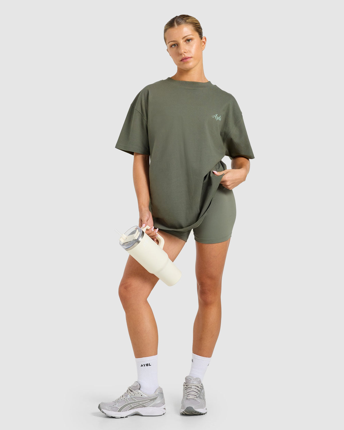 AYBL Gym Oversized T Shirt - Muted Khaki