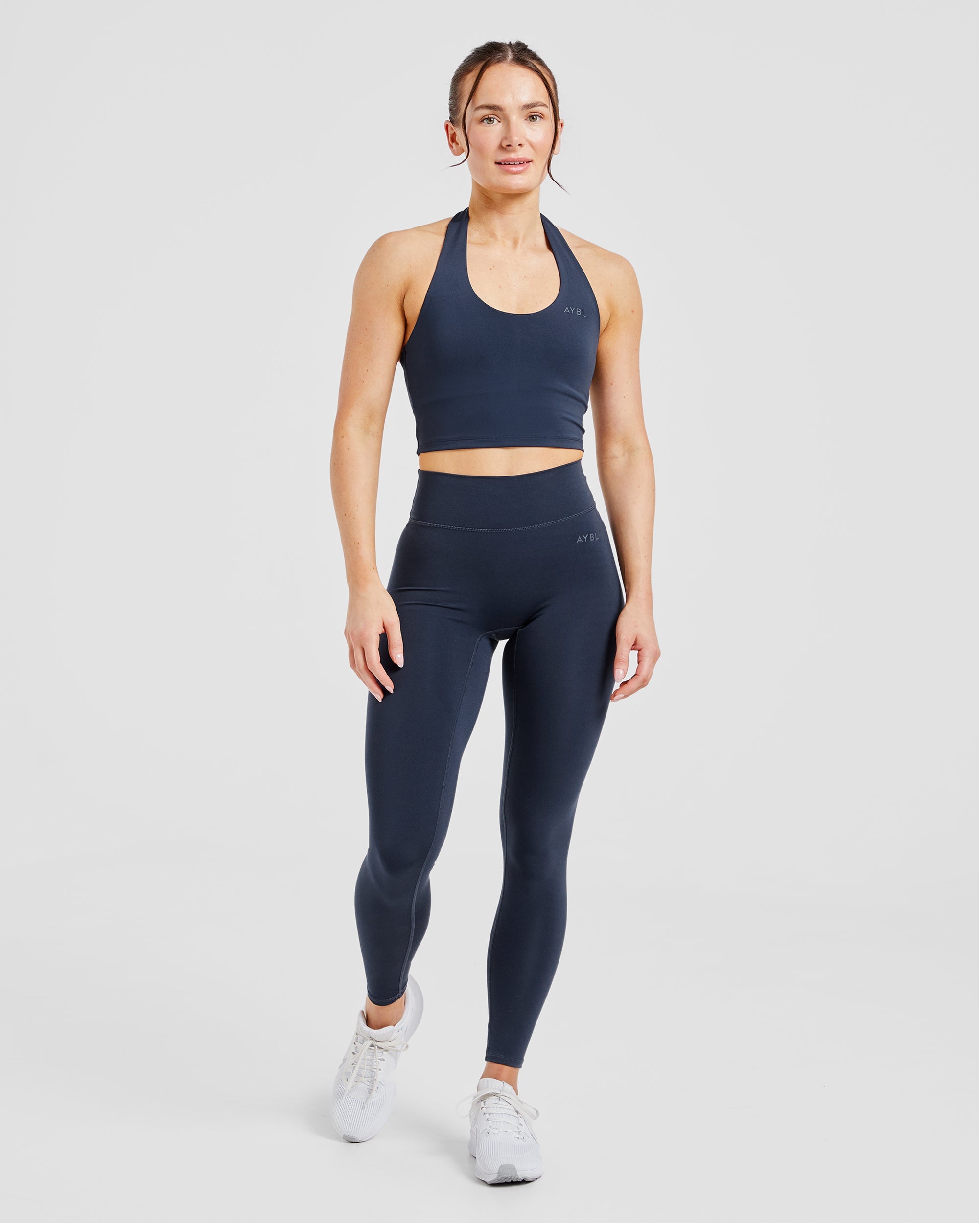 Staple Halterneck Crop Top - Navy