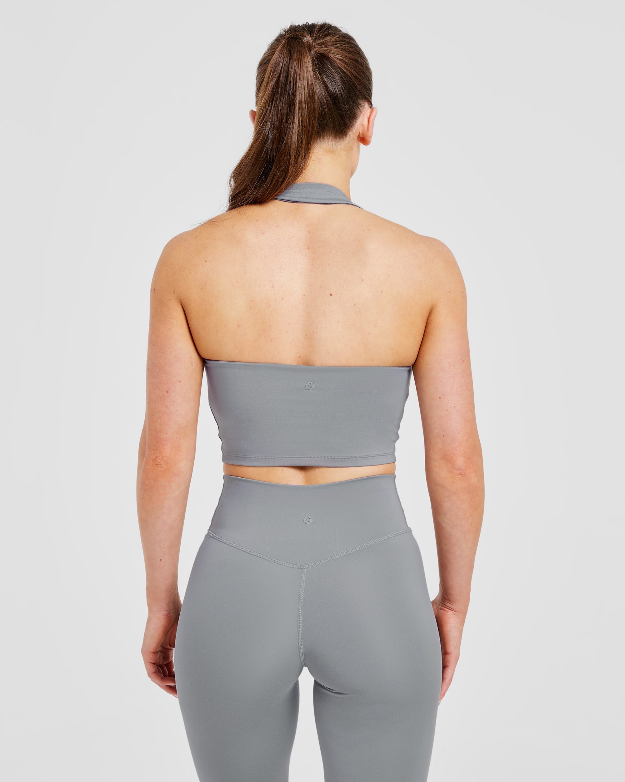 Staple Halterneck Crop Top - Grey