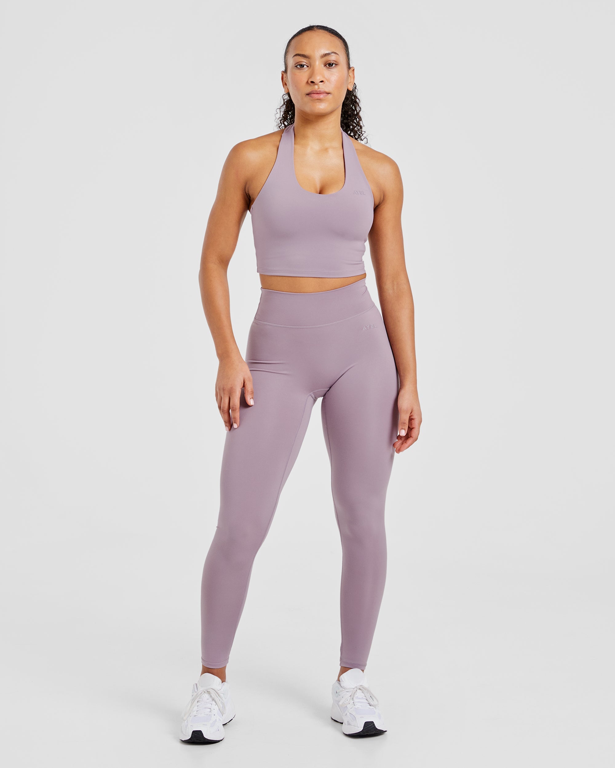 Staple Halterneck Crop Top - Mauve Purple
