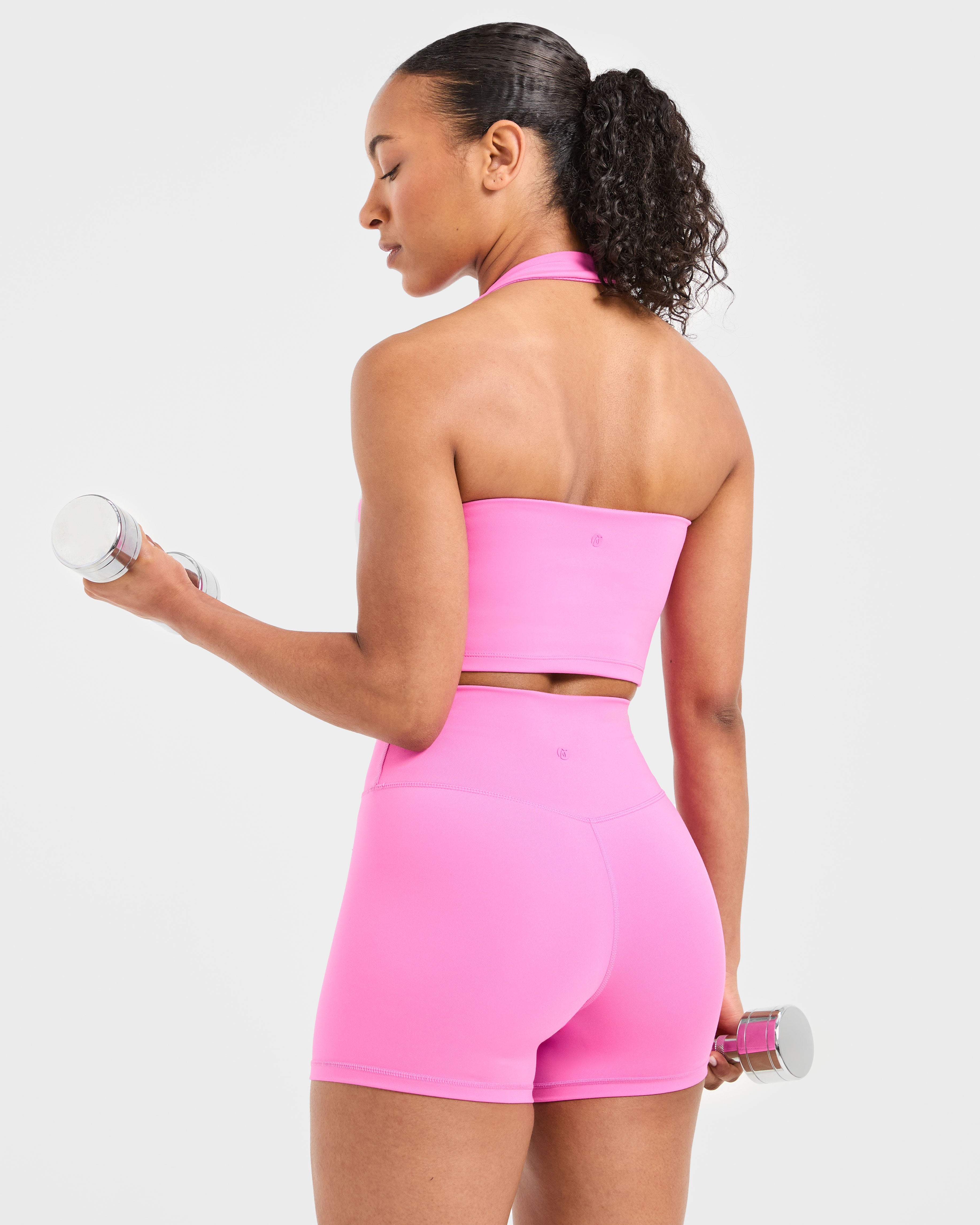 Staple Halterneck Crop Top - Summer Pink