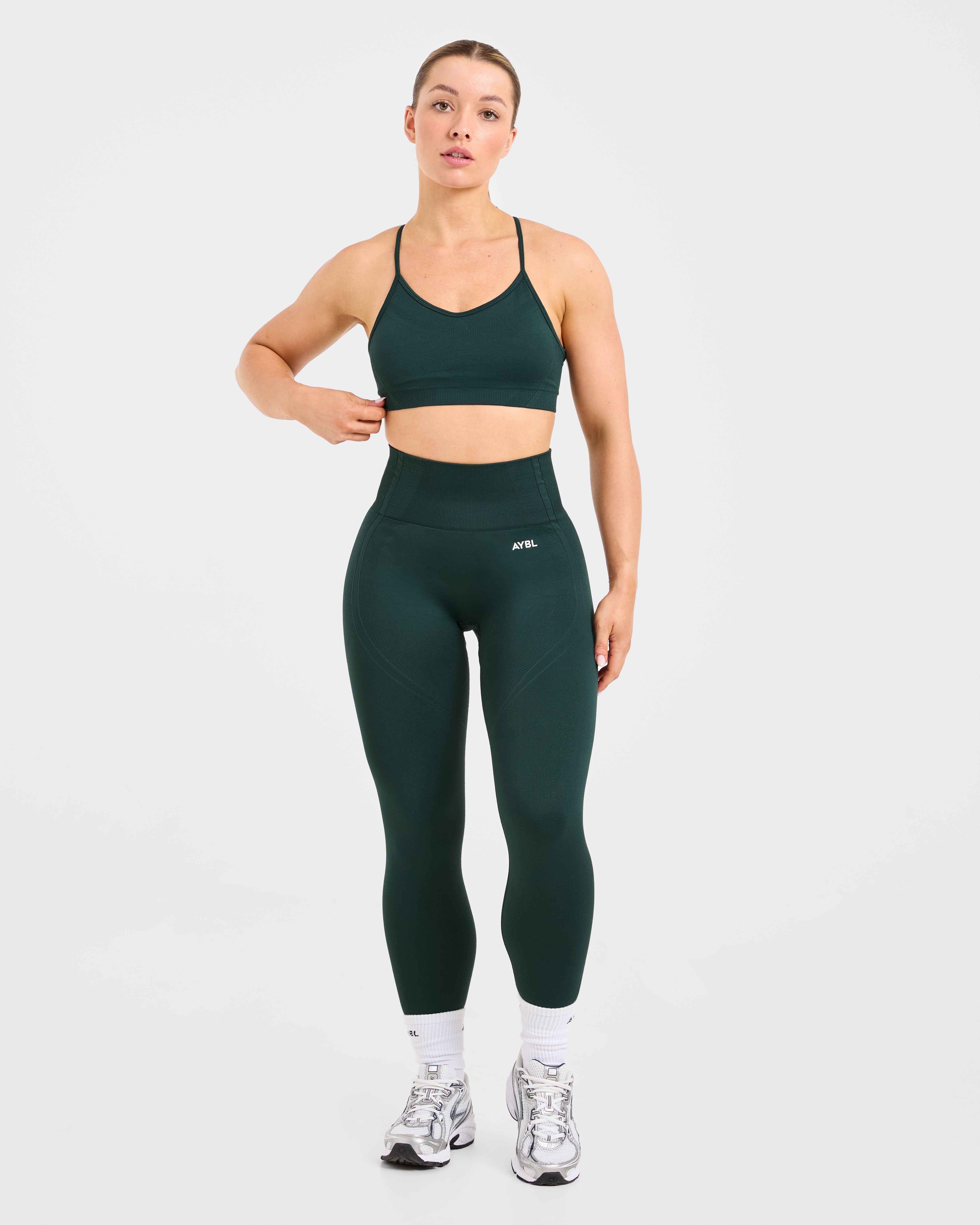 Balance V3 Seamless Strappy Sports Bra - Dark Green