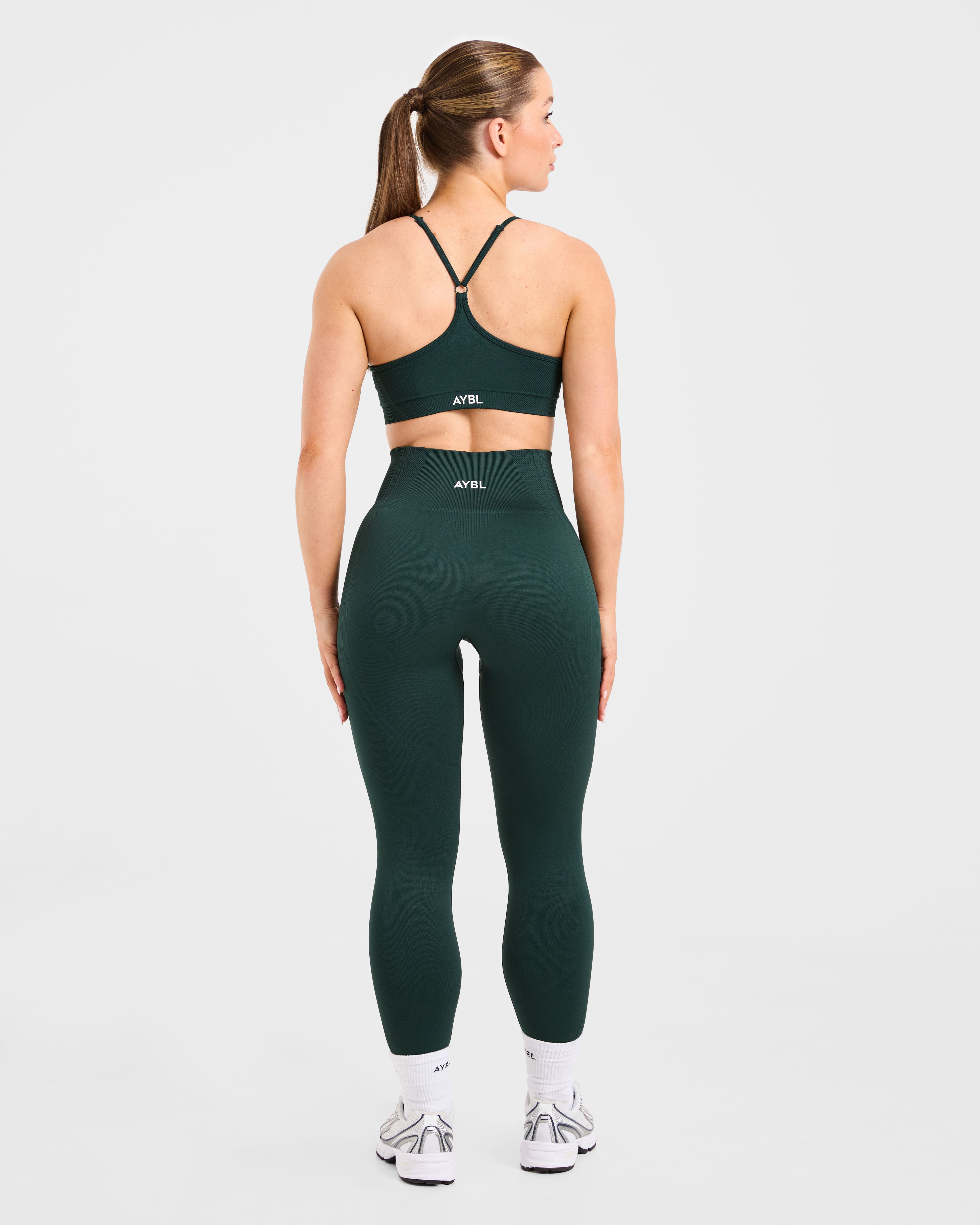 Balance V3 Seamless Strappy Sports Bra - Dark Green