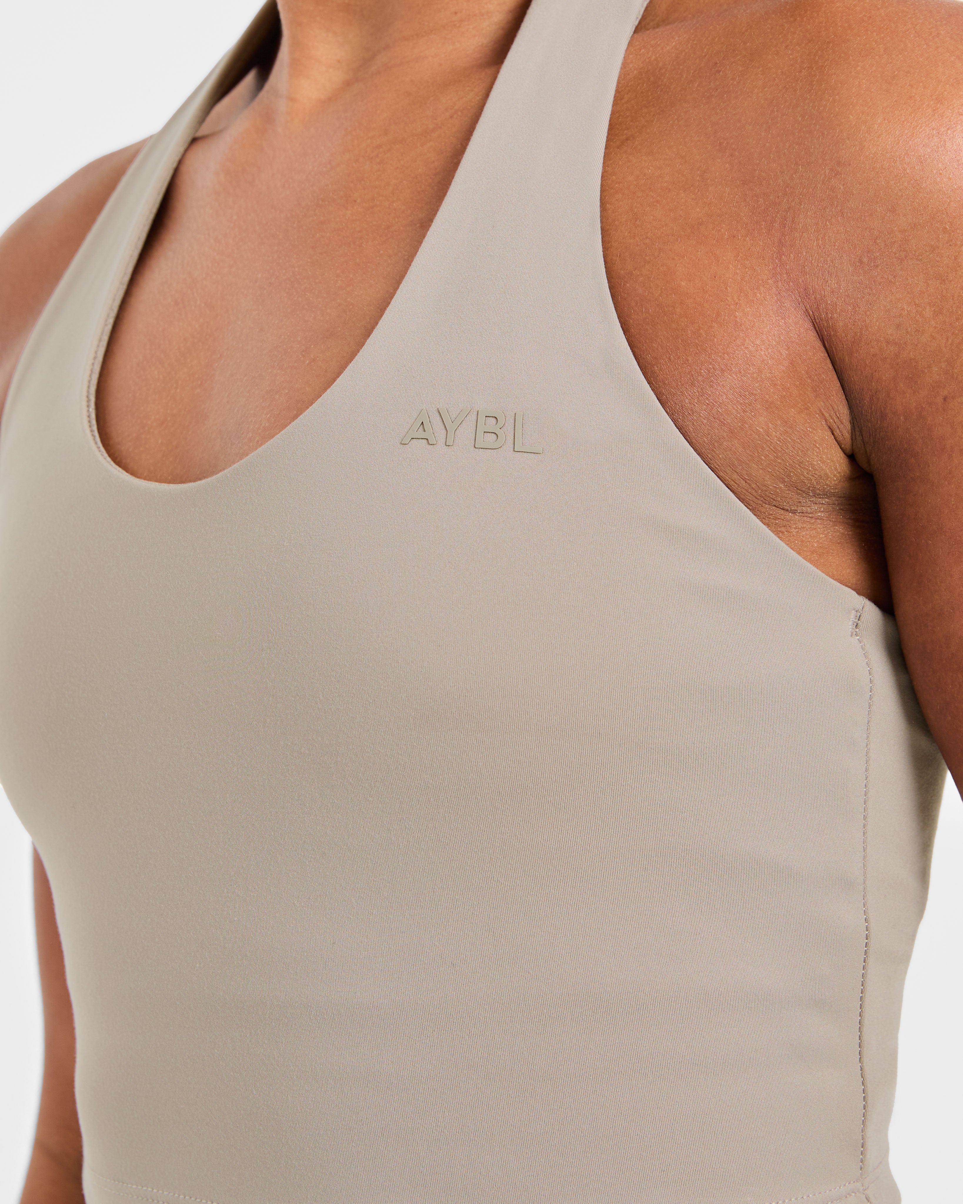 Staple Halterneck Crop Top - Muted Taupe