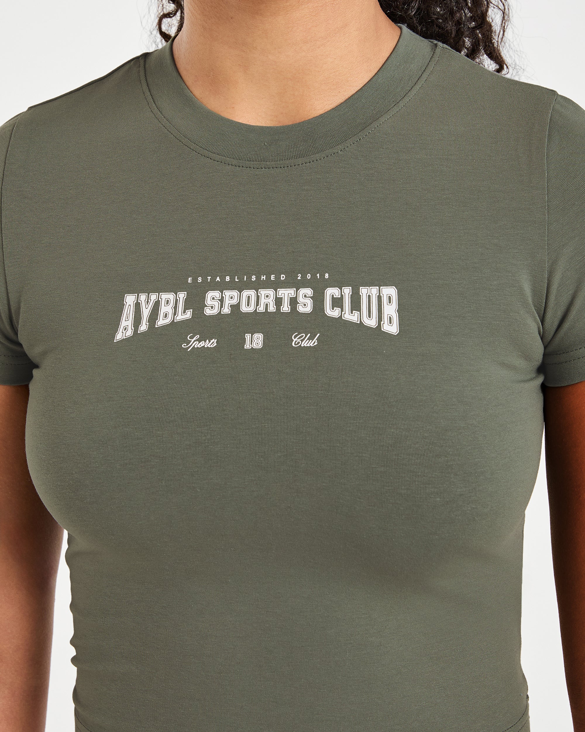 Image 5 from Sports Club Varsity Baby Tee - Forest Green