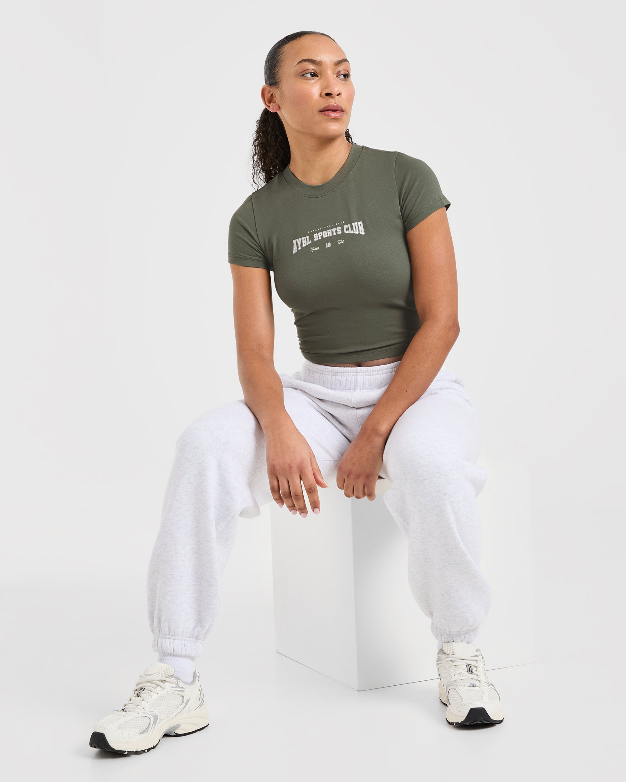 Image 7 from Sports Club Varsity Baby Tee - Forest Green
