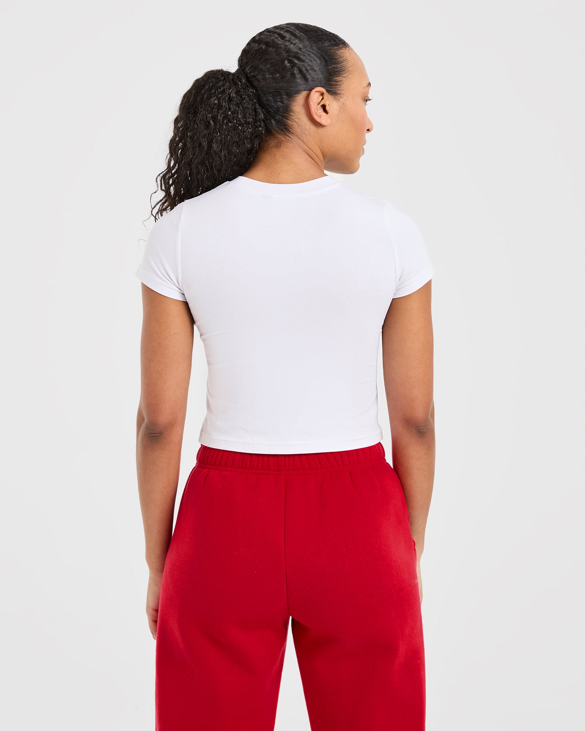 Image 2 from Sports Club Varsity Baby Tee - White/Red