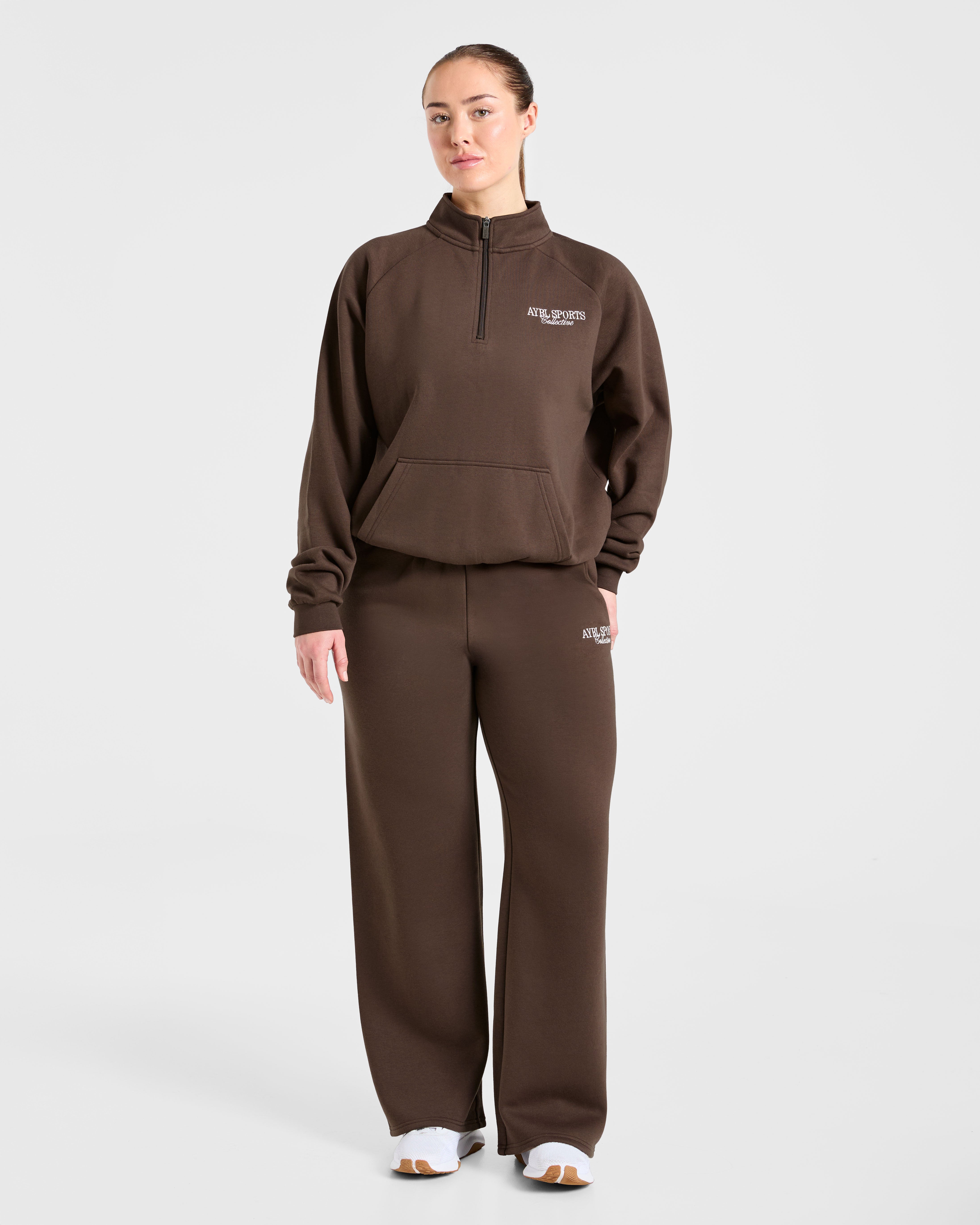 Sports Collective Oversized 1/4 Zip Pullover - Brown