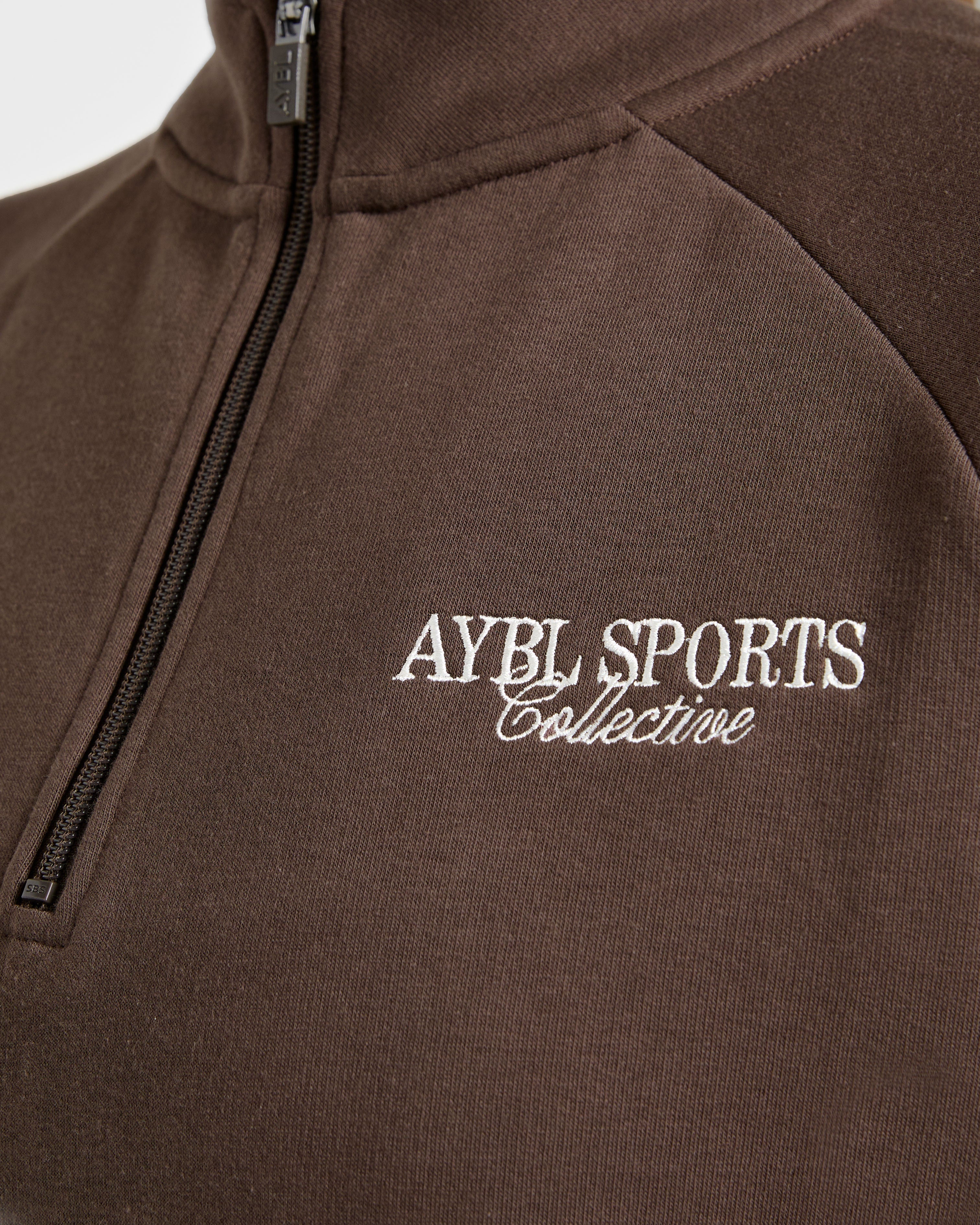 Sports Collective Oversized 1/4 Zip Pullover - Brown
