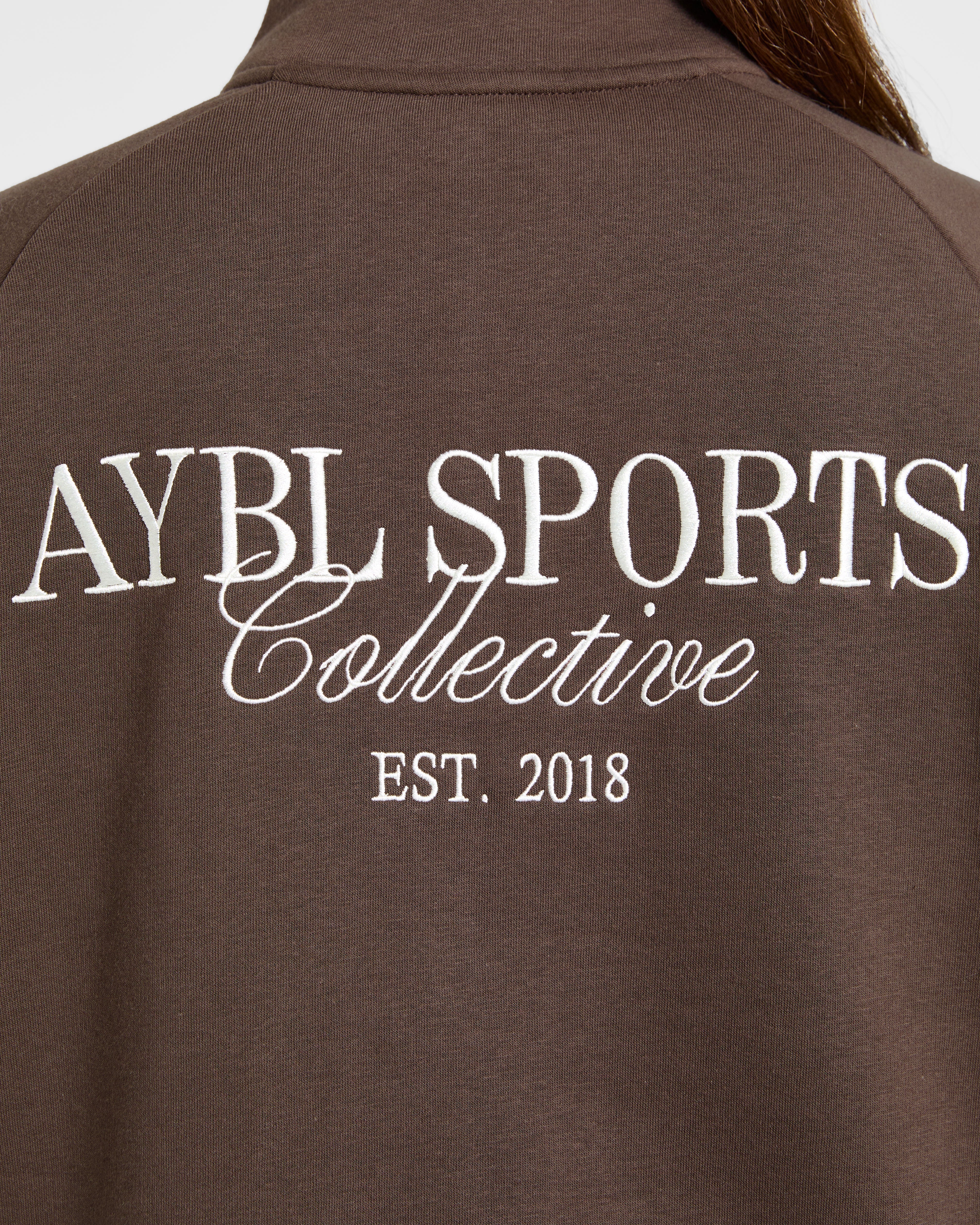 Sports Collective Oversized 1/4 Zip Pullover - Brown