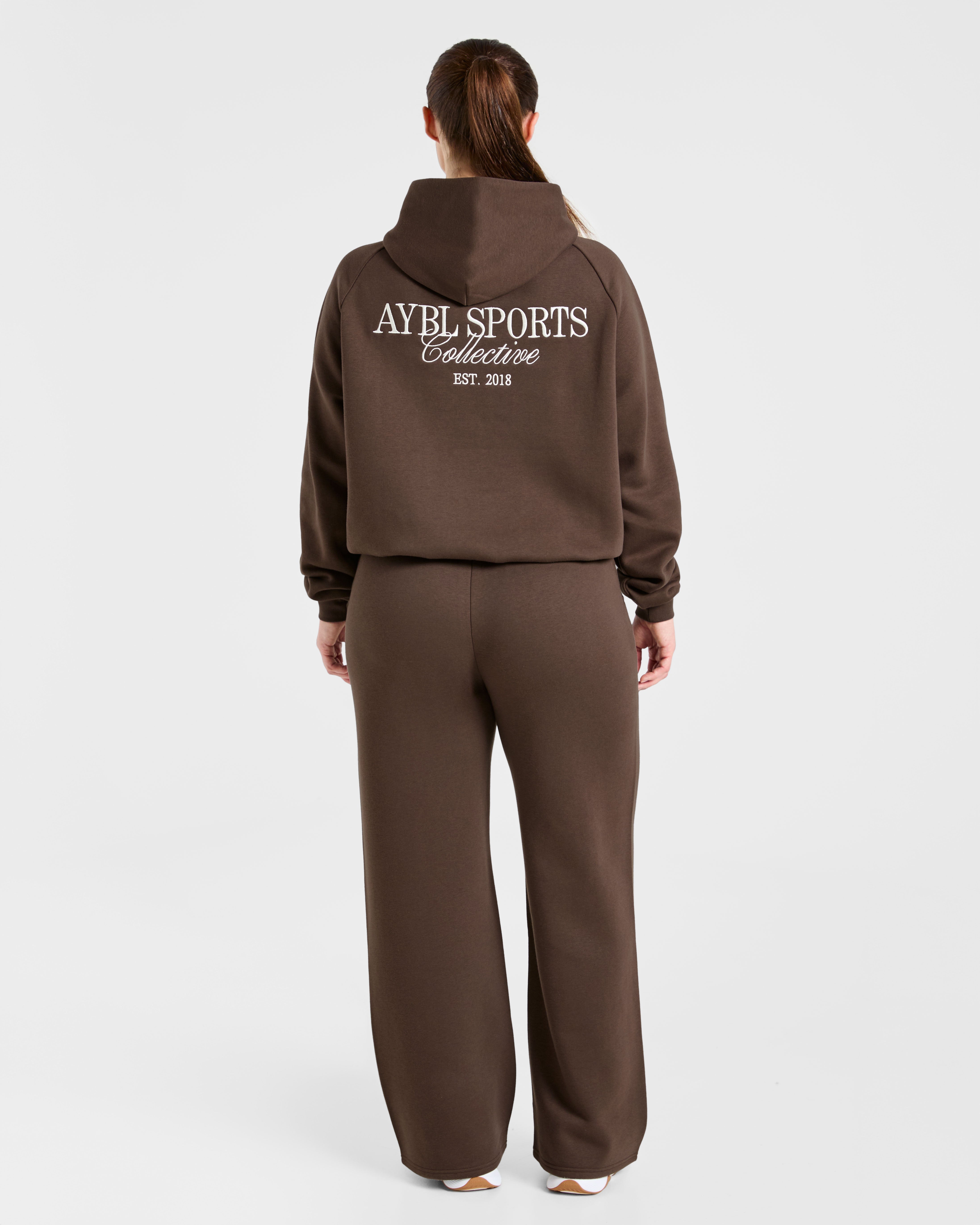 Sports Collective Oversized Hoodie - Brown