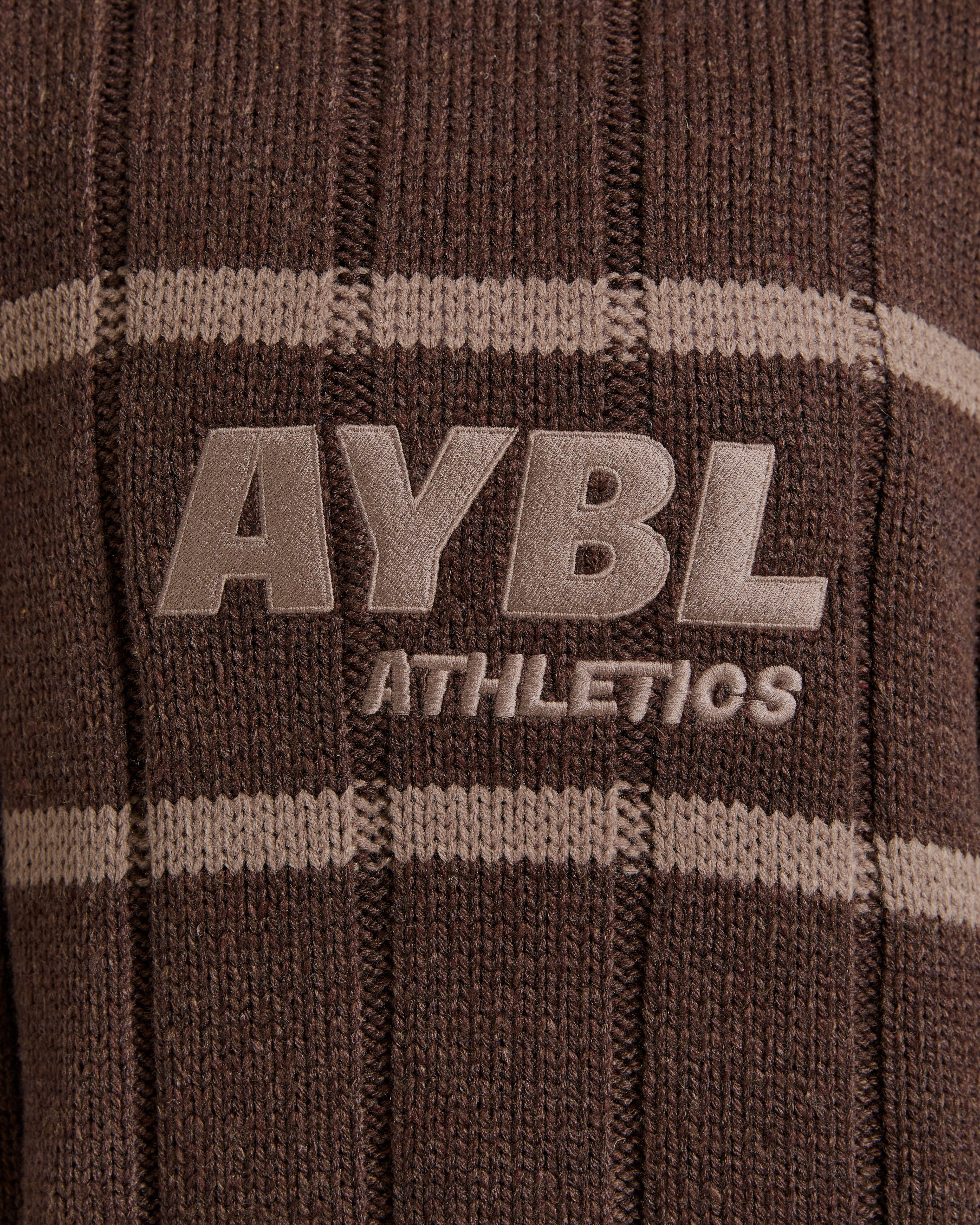 Athletics Oversized Knitted Hoodie - Brown