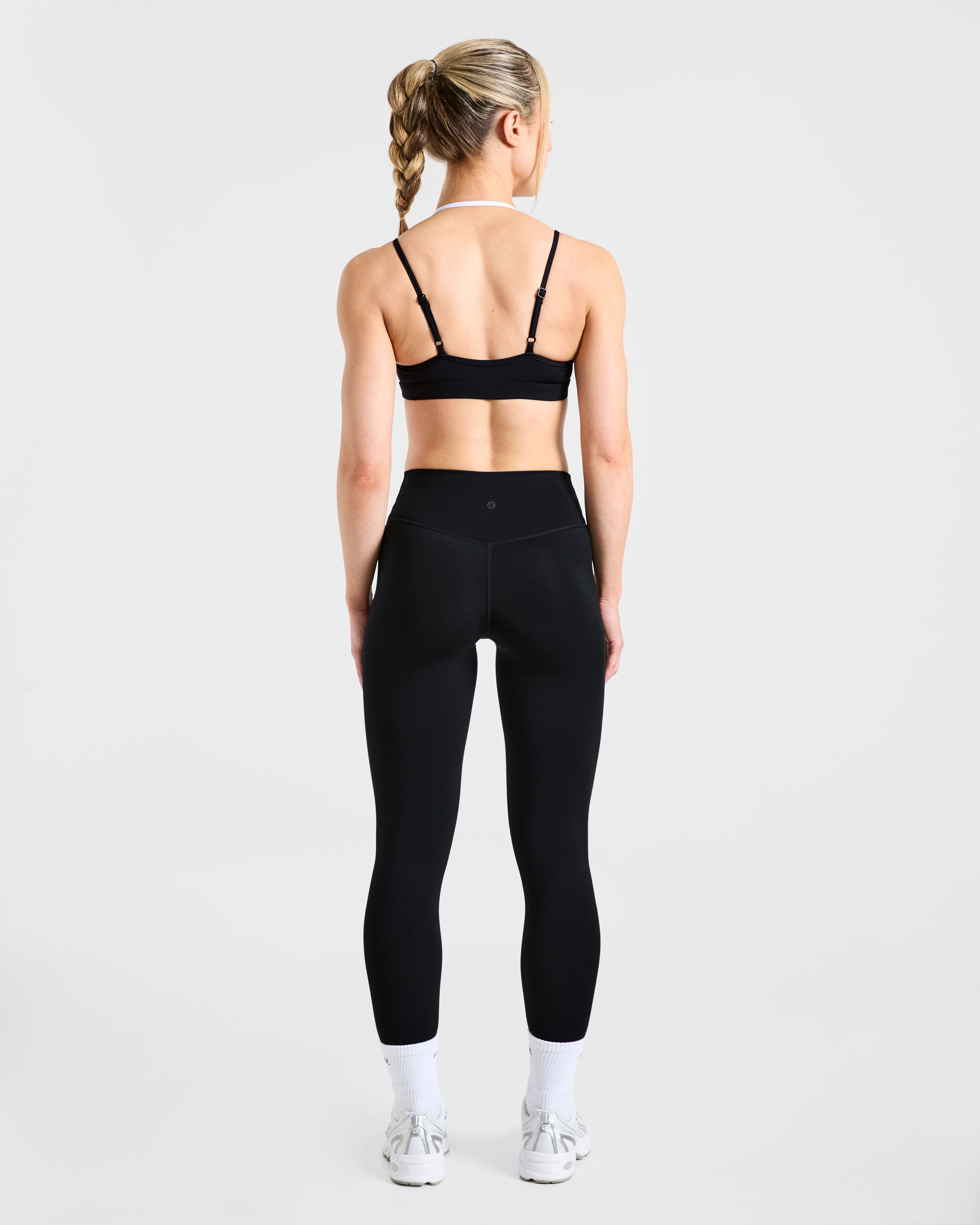 Essential Double Layer Sports Bra - Black/White