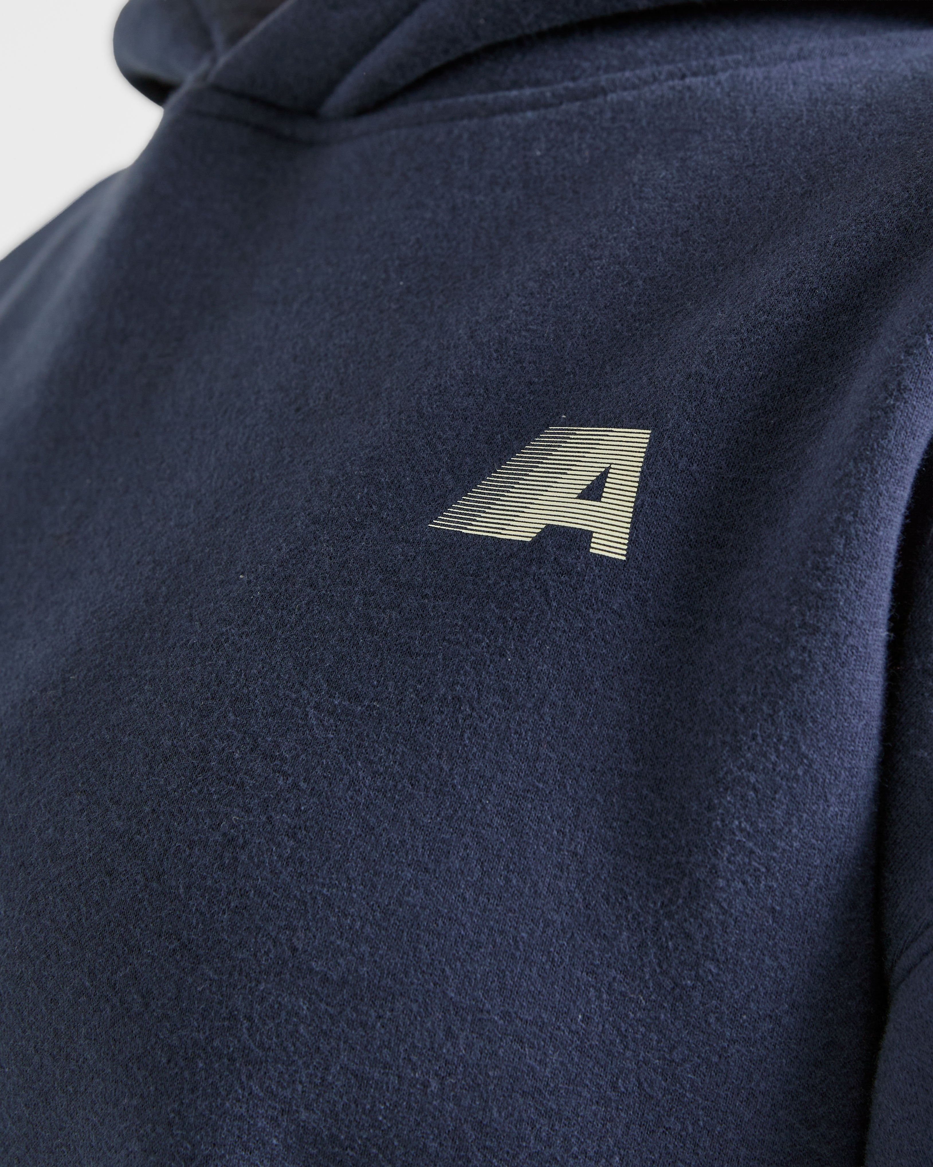 Retro Athletics Oversized Hoodie - Navy/Yellow