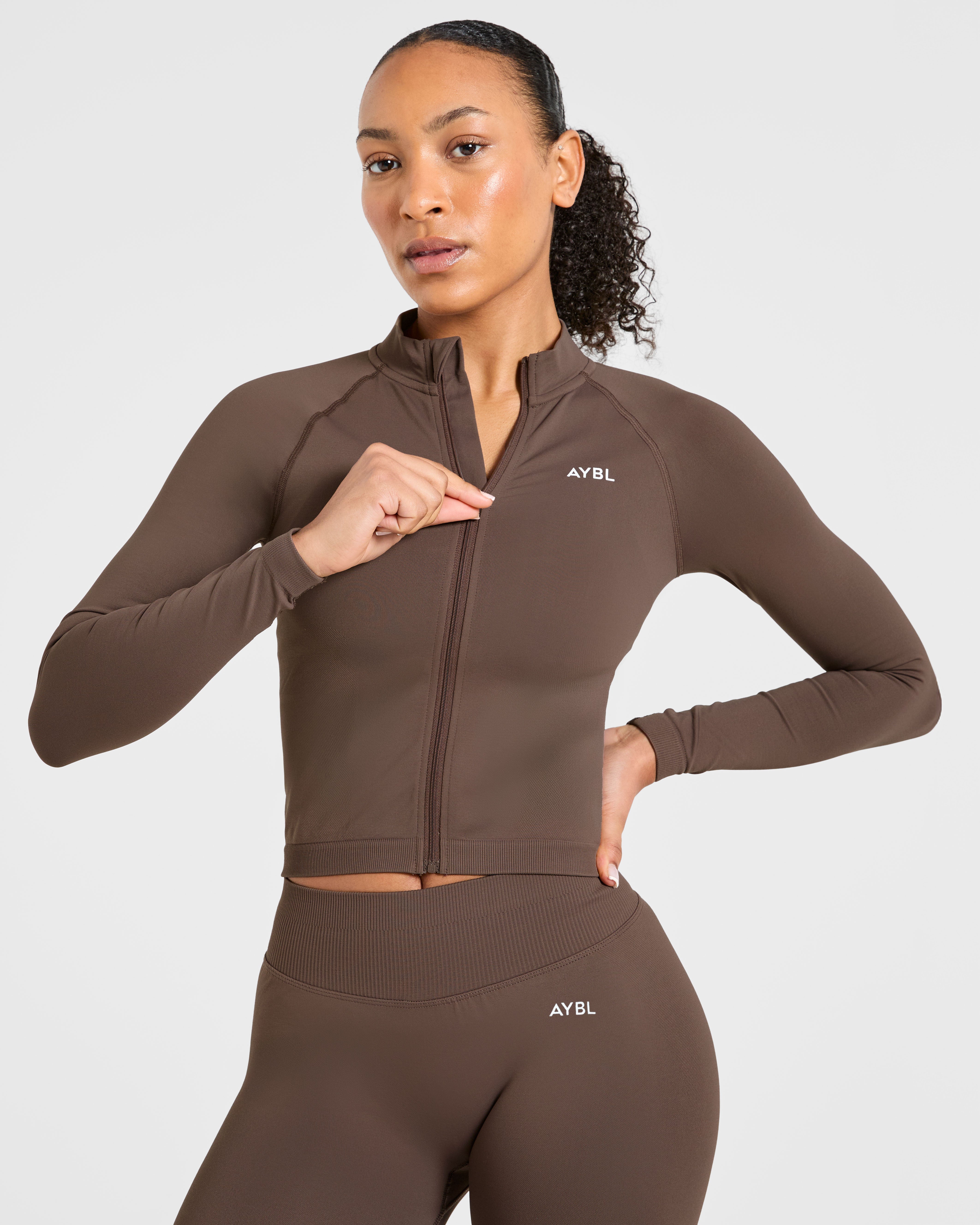 Enhance Seamless Jacket - Brown