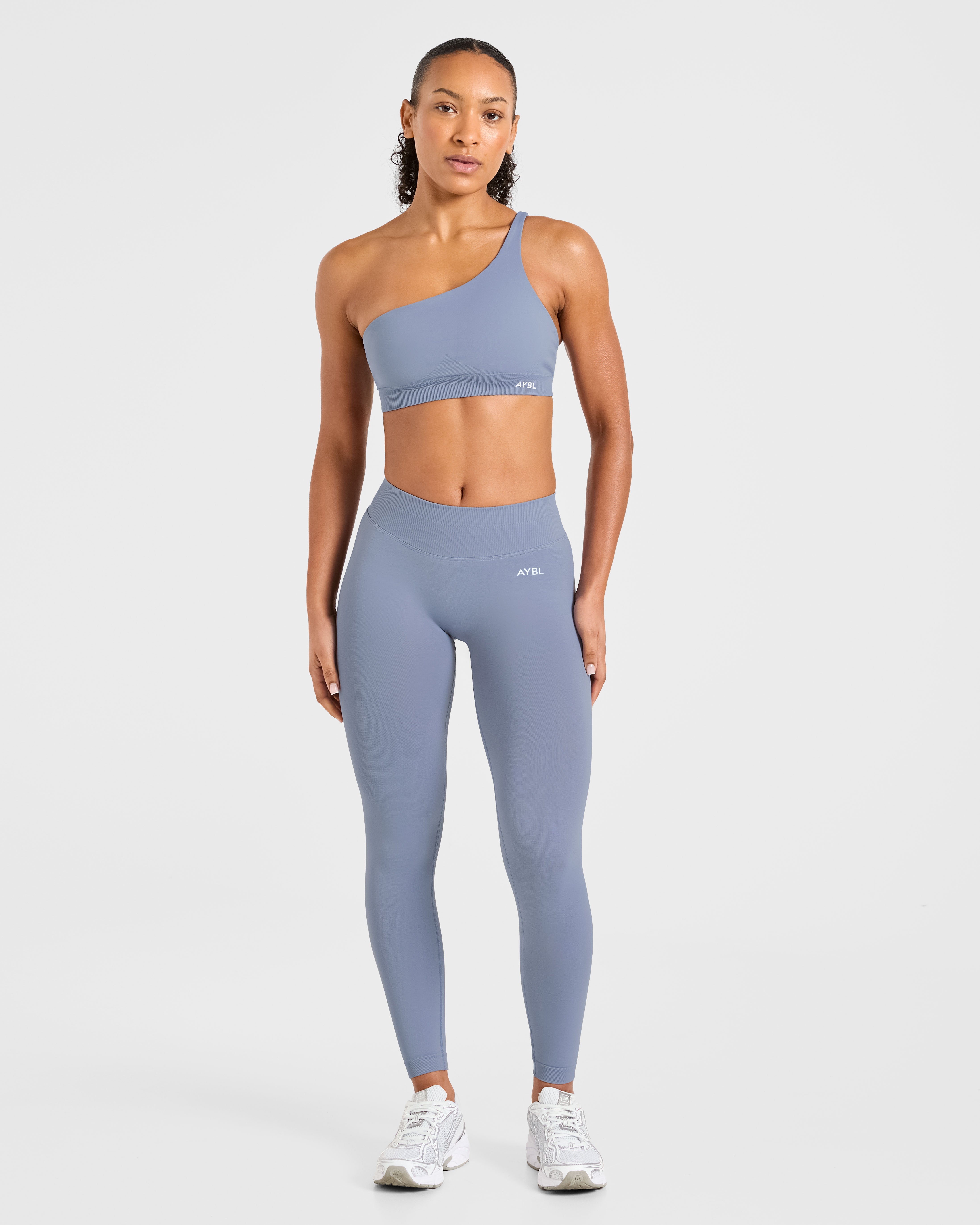 Enhance Seamless One Shoulder Sports Bra - Slate Blue