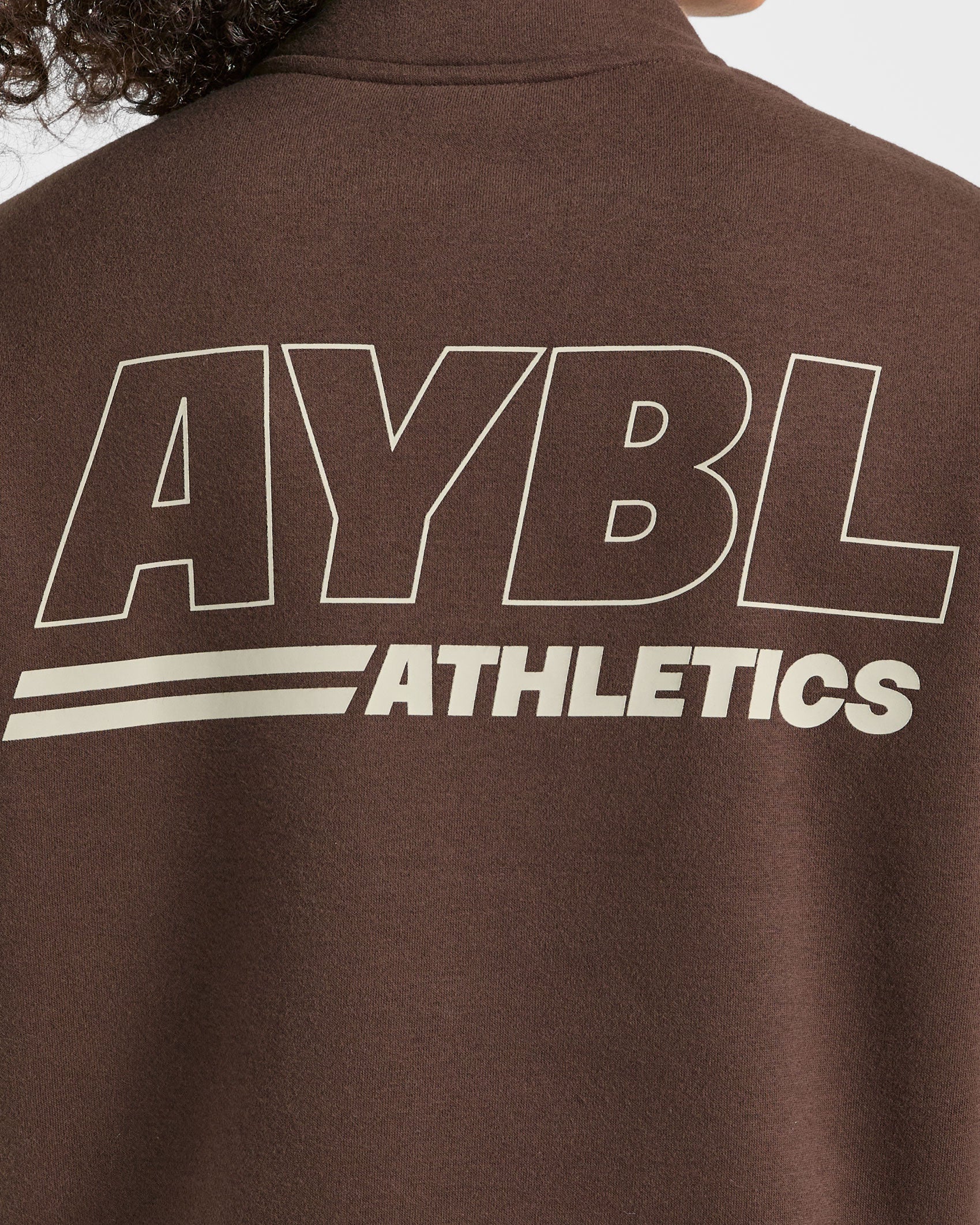 Athletics Track Oversized 1/4 Zip Pullover - Brown/Sand