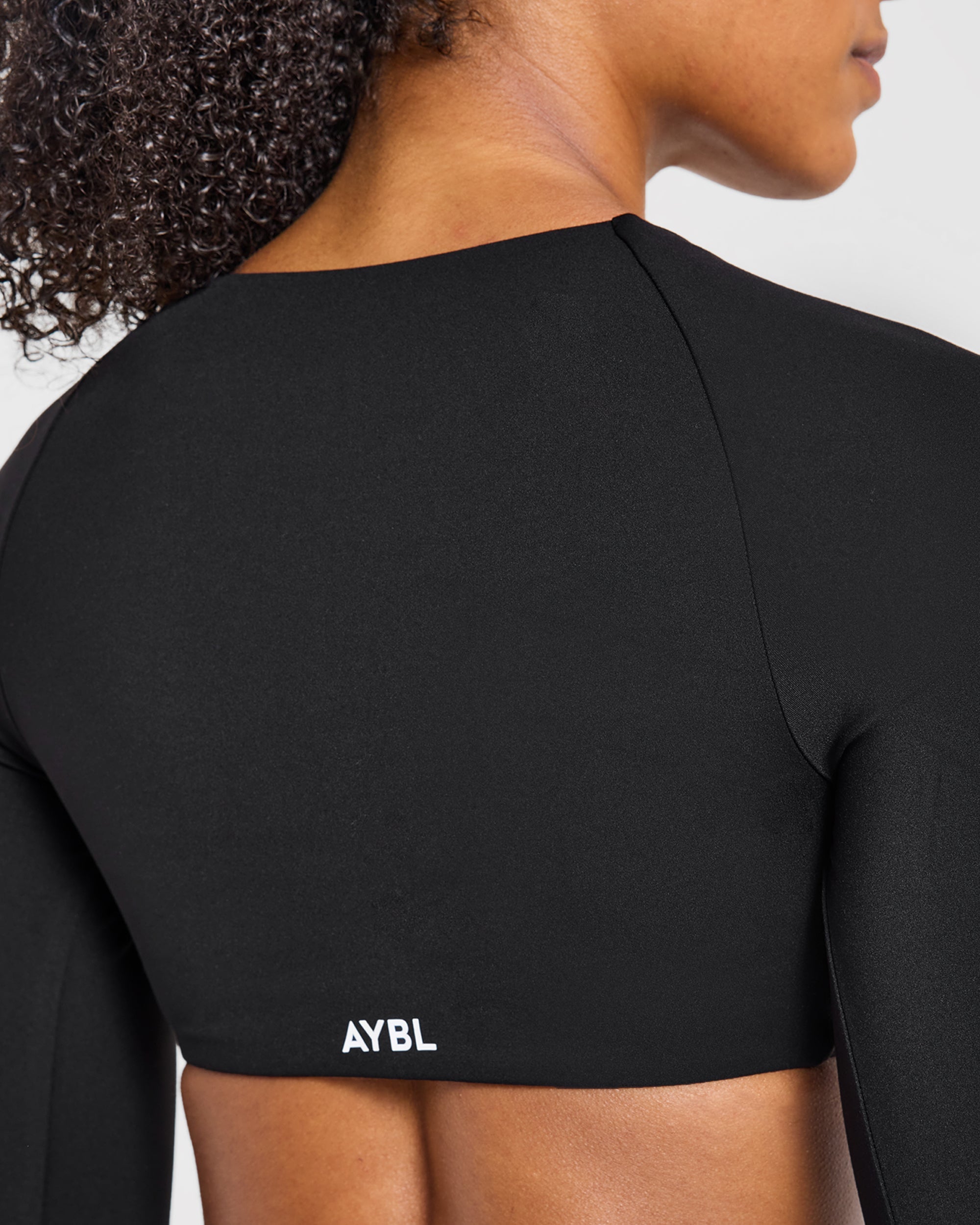 Engage Long Sleeve Crop Top - Black
