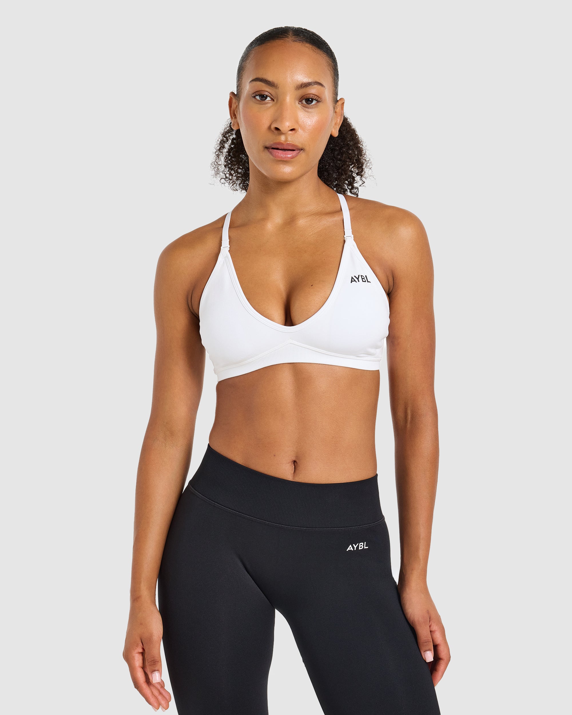 Adapt Seamless Strappy Sports Bra - White