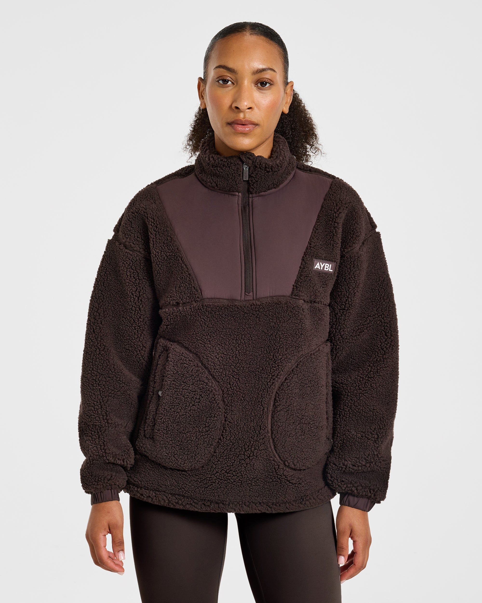 Signature 1/4 Zip Fleece Pullover - Cocoa Brown