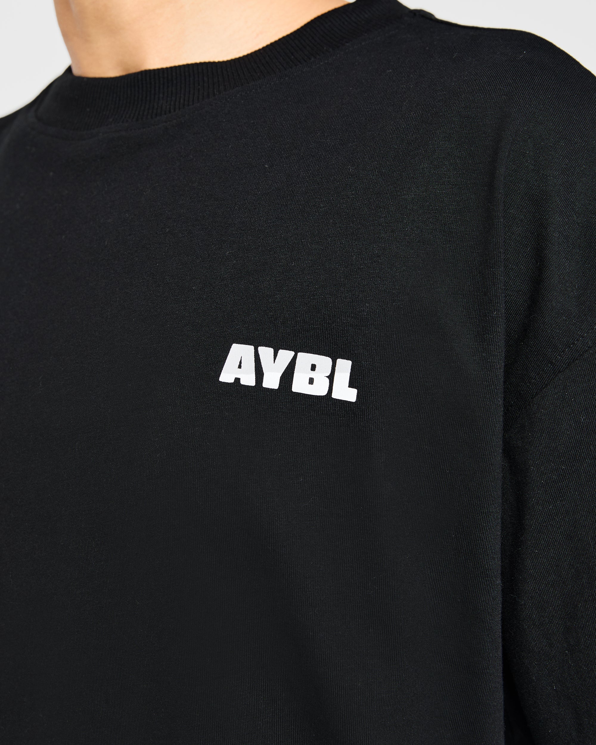 Focused Wavy Oversized T Shirt - Black